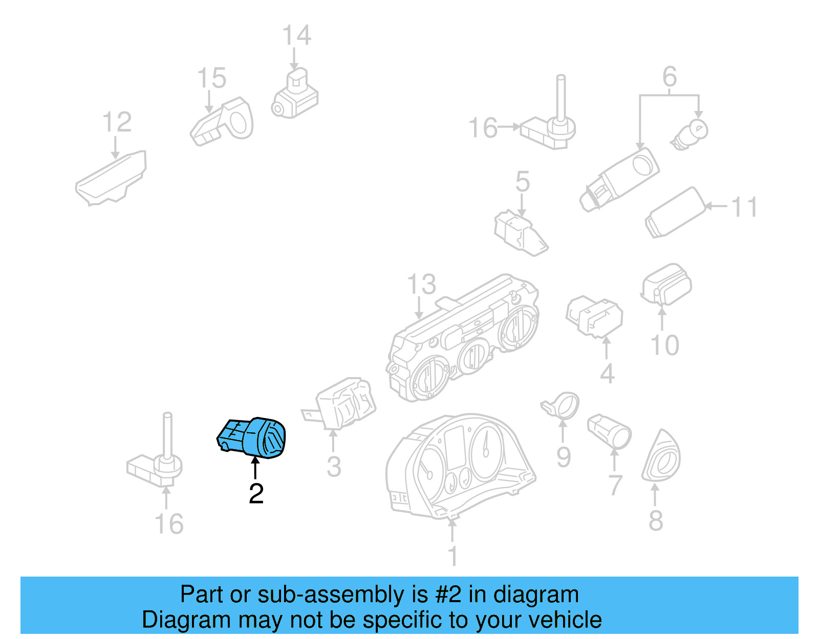 Headlight Switch 1K0941431BGREH - View 3