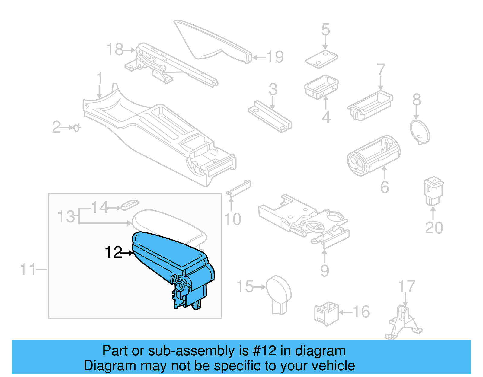 Armrest Base 3B0-867-174-A94