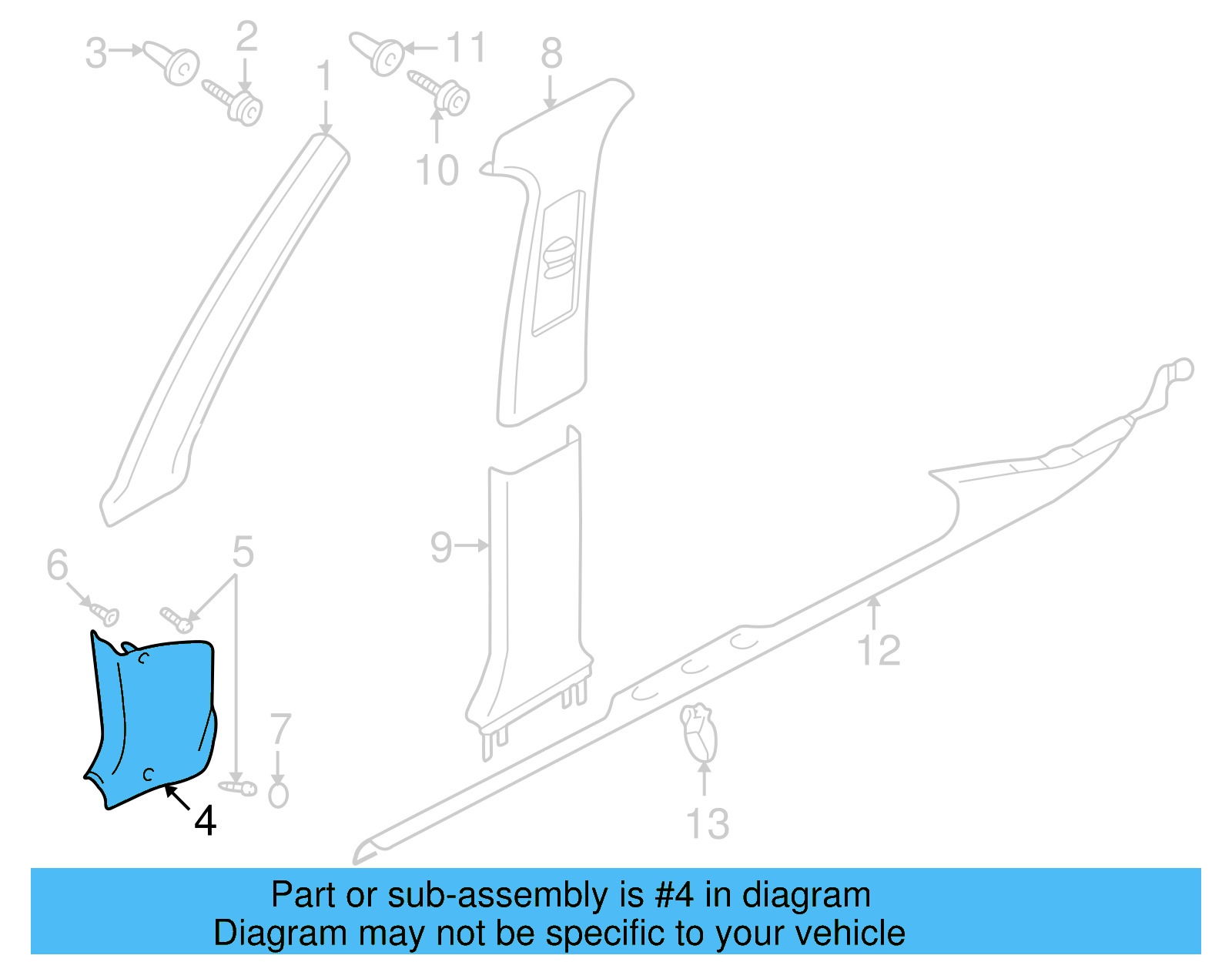 Kick Panel Trim 3B1-863-484-L-B41 - View 10
