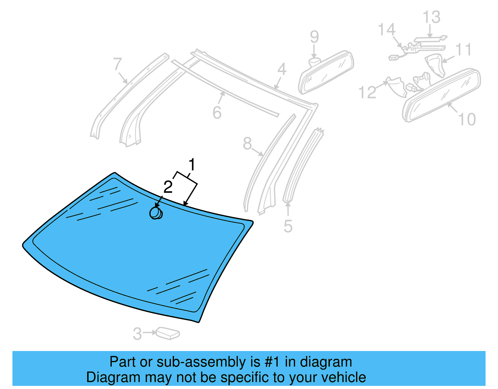 Windshield 1Q0-845-011-AD - View 4