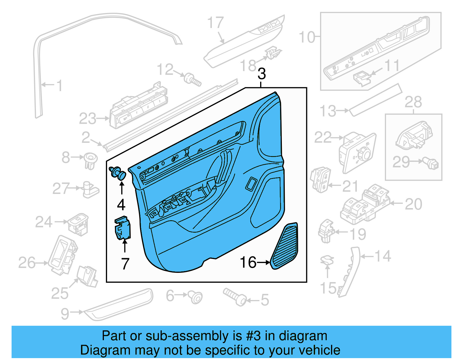 Door Trim Panel 7P1-867-014-R-Y0Y - View 8