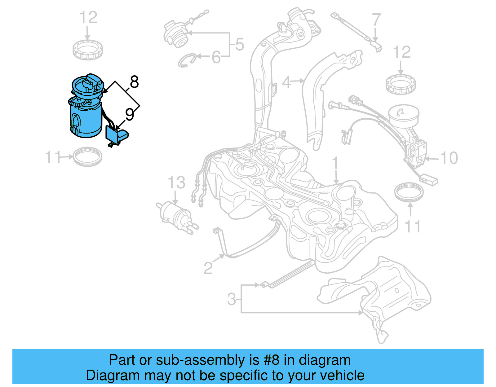 Fuel Pump Assembly 1K0-919-051-AR - View 7