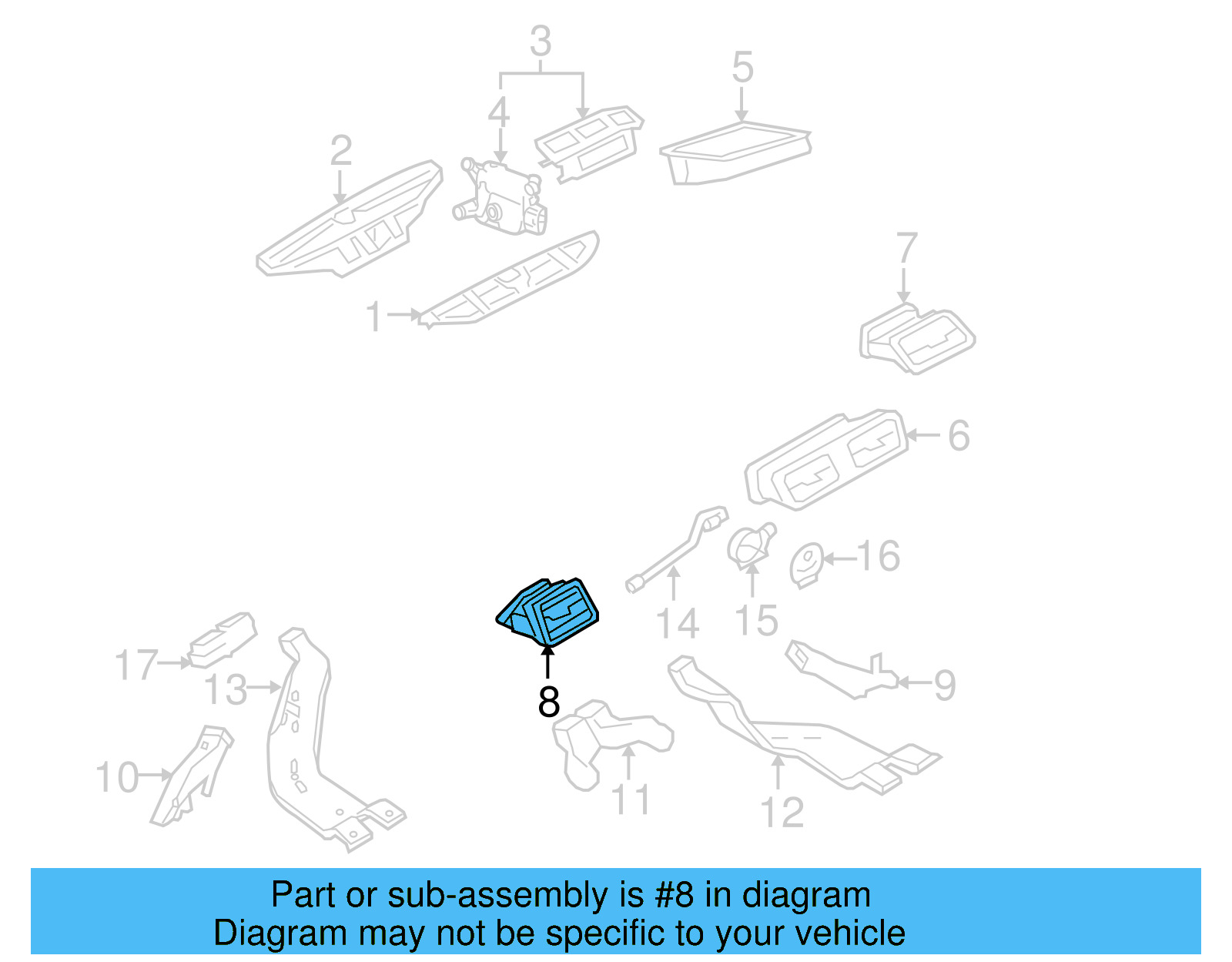Air Outlet 3C1-819-701-F-1QB - View 10