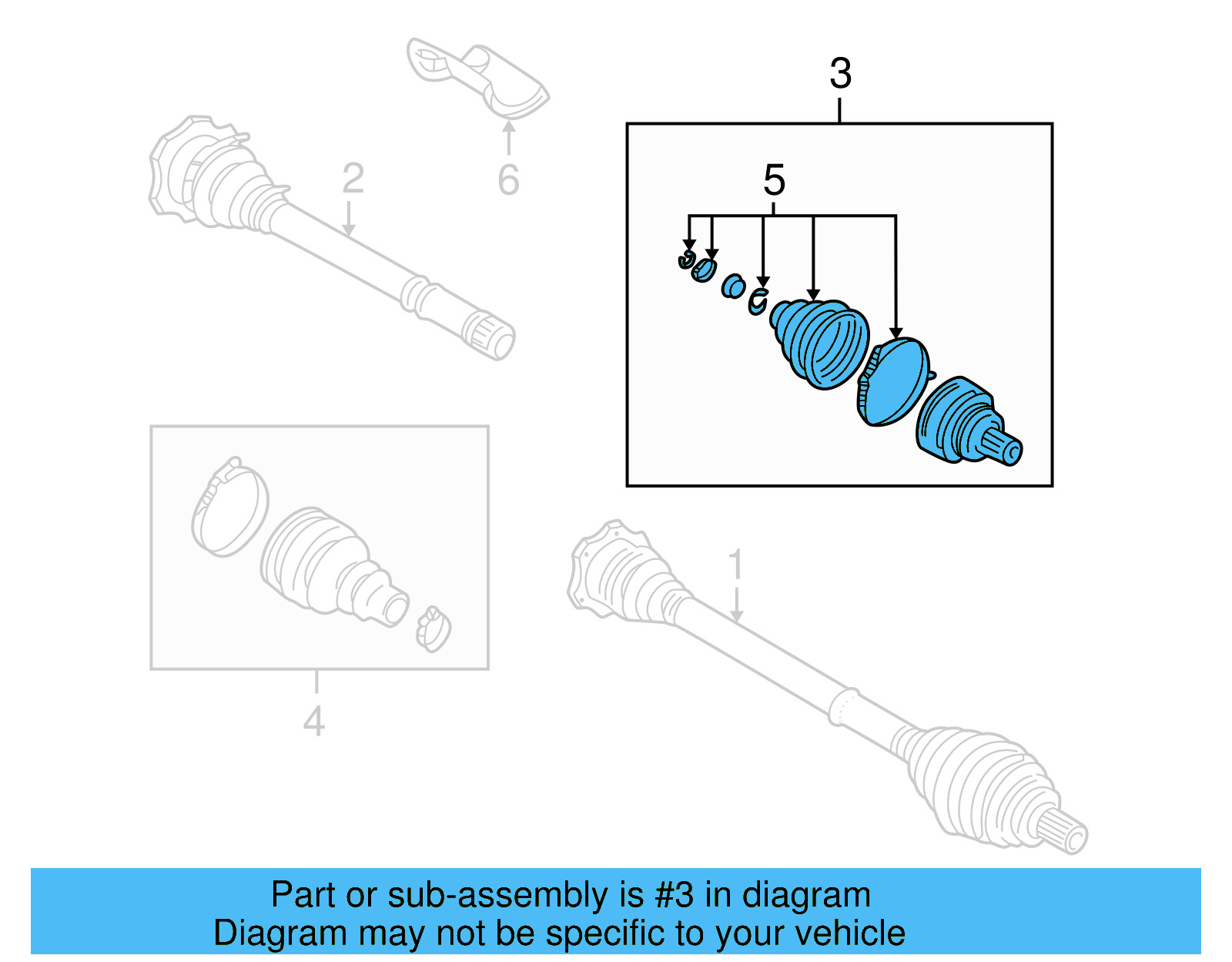 Outer Joint Assembly 4D0-498-099-AX - View 3