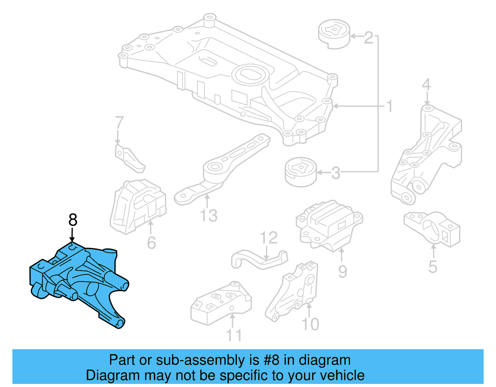 Engine Mount Bracket 06F-199-207-P - View 6