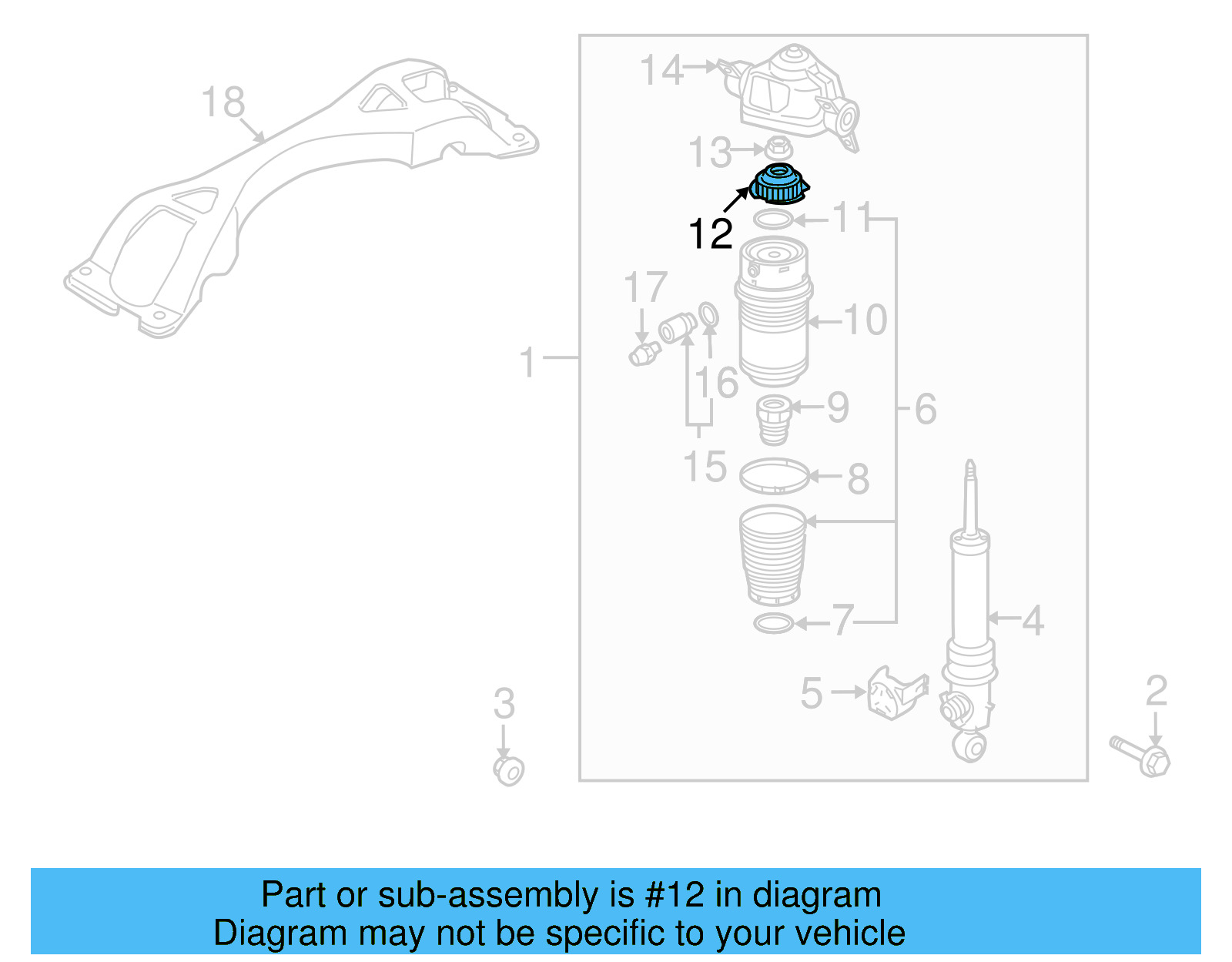 Strut Mount 7L0-412-327-A - View 2