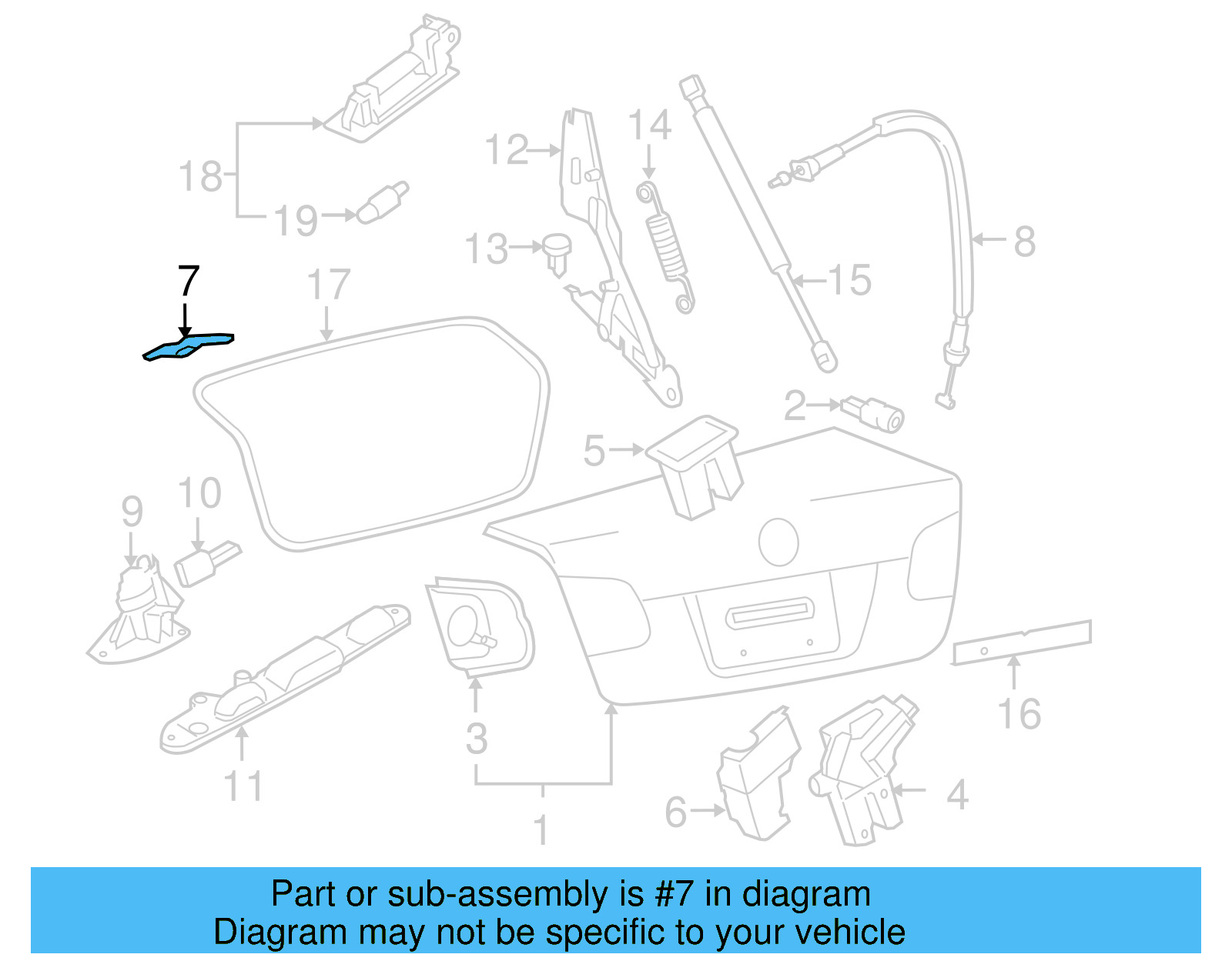 Deck Lid Striker 1K5-827-507-A - View 11
