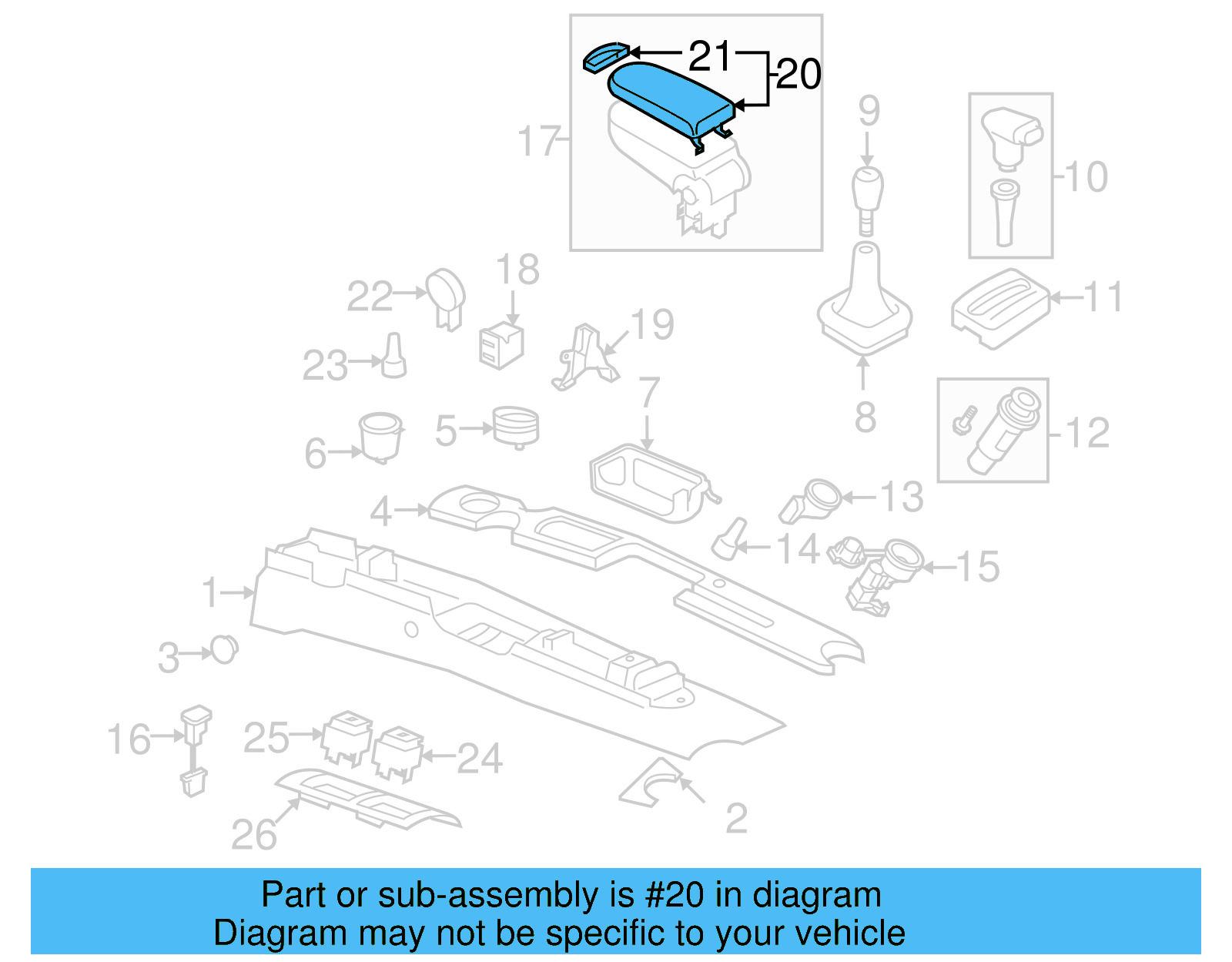 Armrest Door 3B0-867-173-HTG - View 2