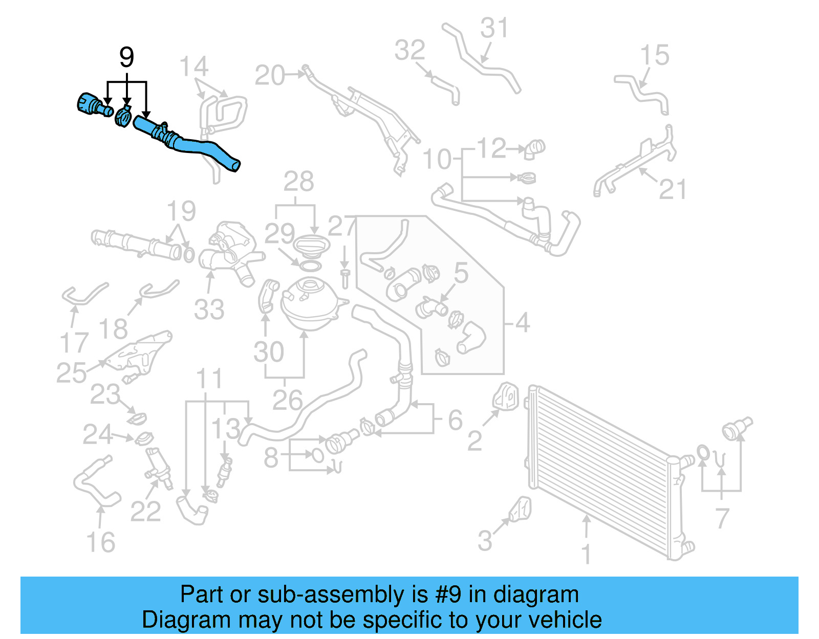HVAC Heater Hose 1J0-122-157-FK - View 5