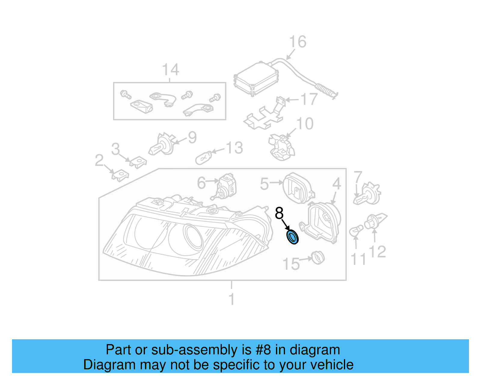Hid Bulb Retainer Ring 3B0-941-645 - View 8
