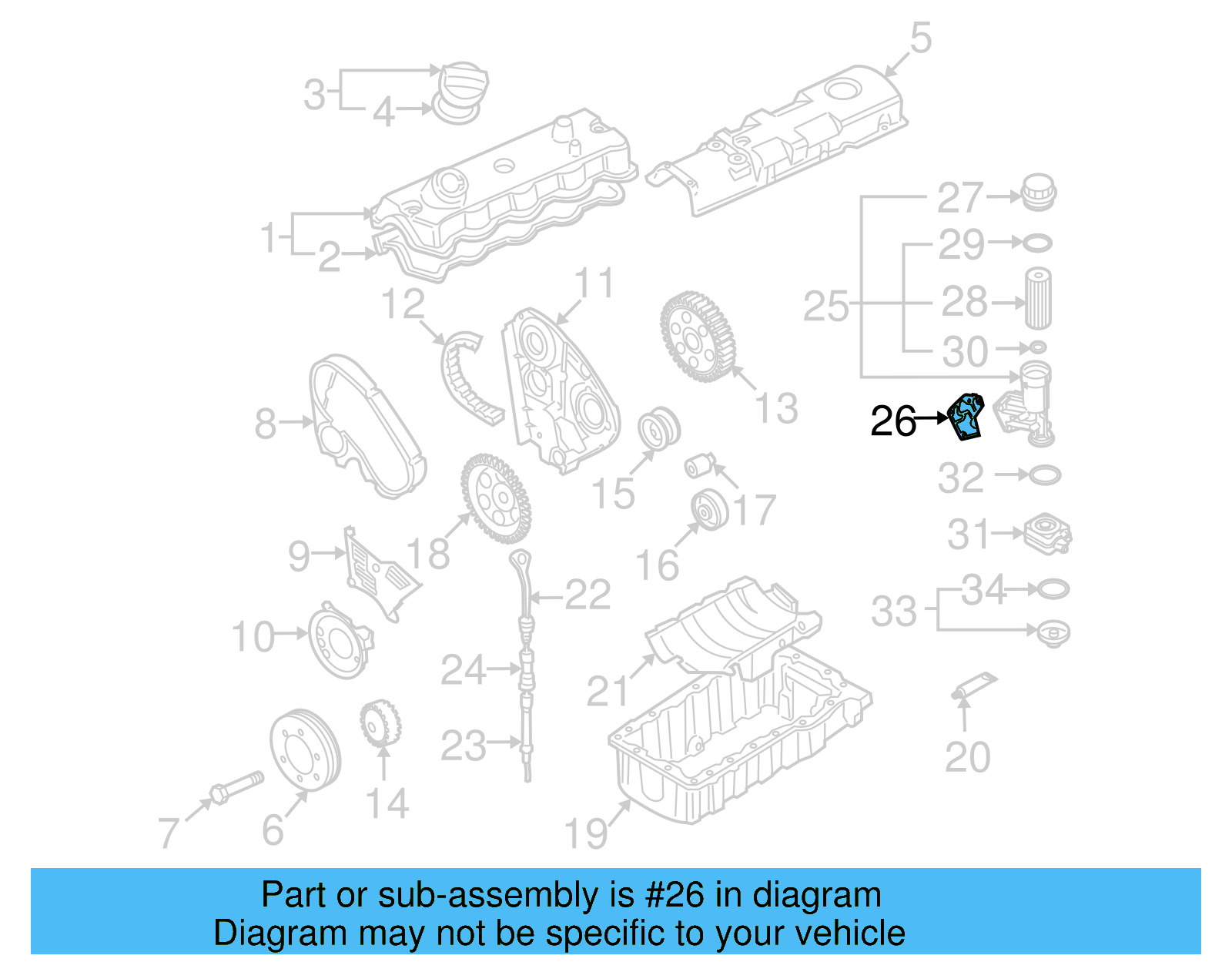 Engine Oil Filter Adapter Gasket 038-115-441-A - View 12