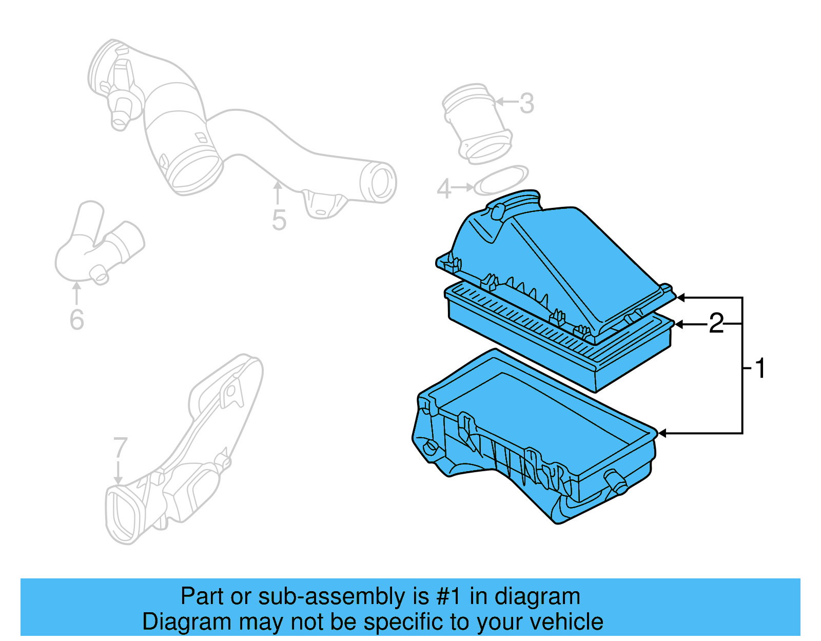 Air Cleaner Assembly 1J0-129-607-BP - View 6