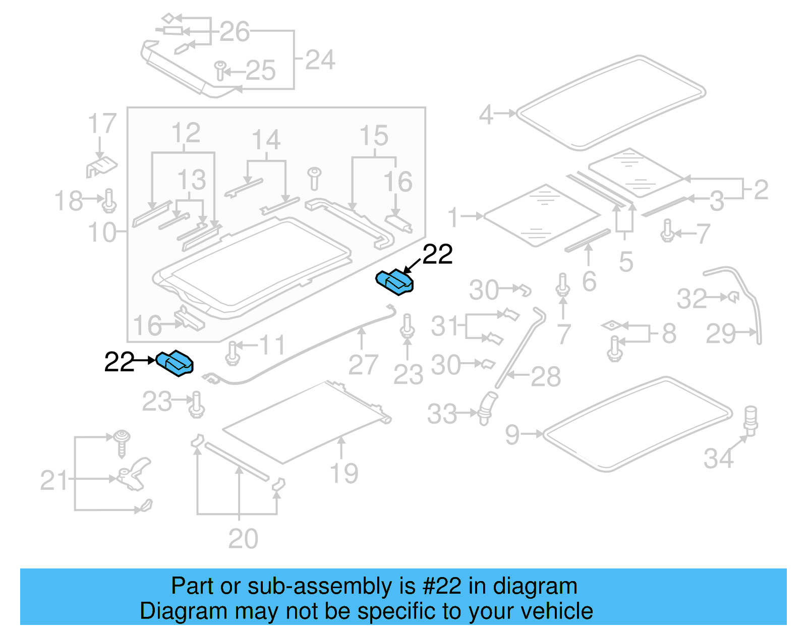 Sunroof Motor 8R0-959-591-A - View 26