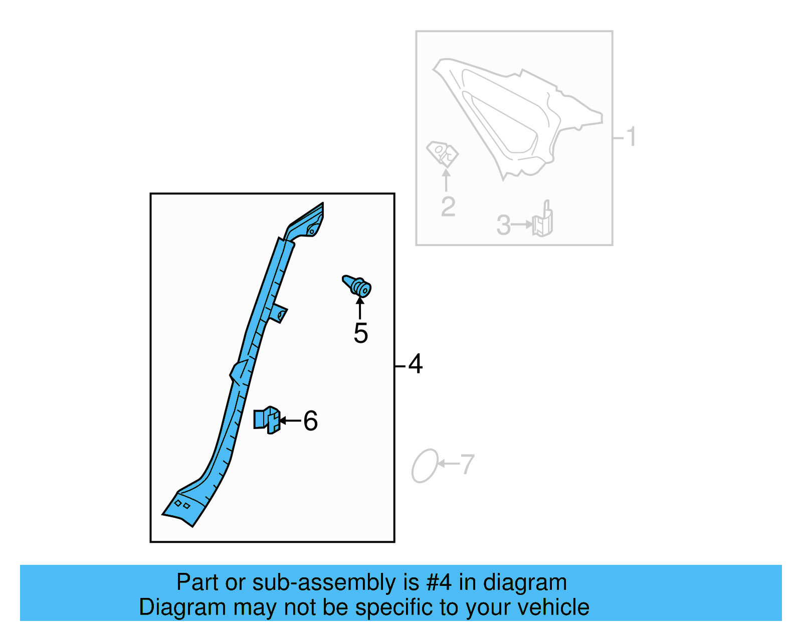 Quarter Glass Trim 561-867-288-G-82V - View 9