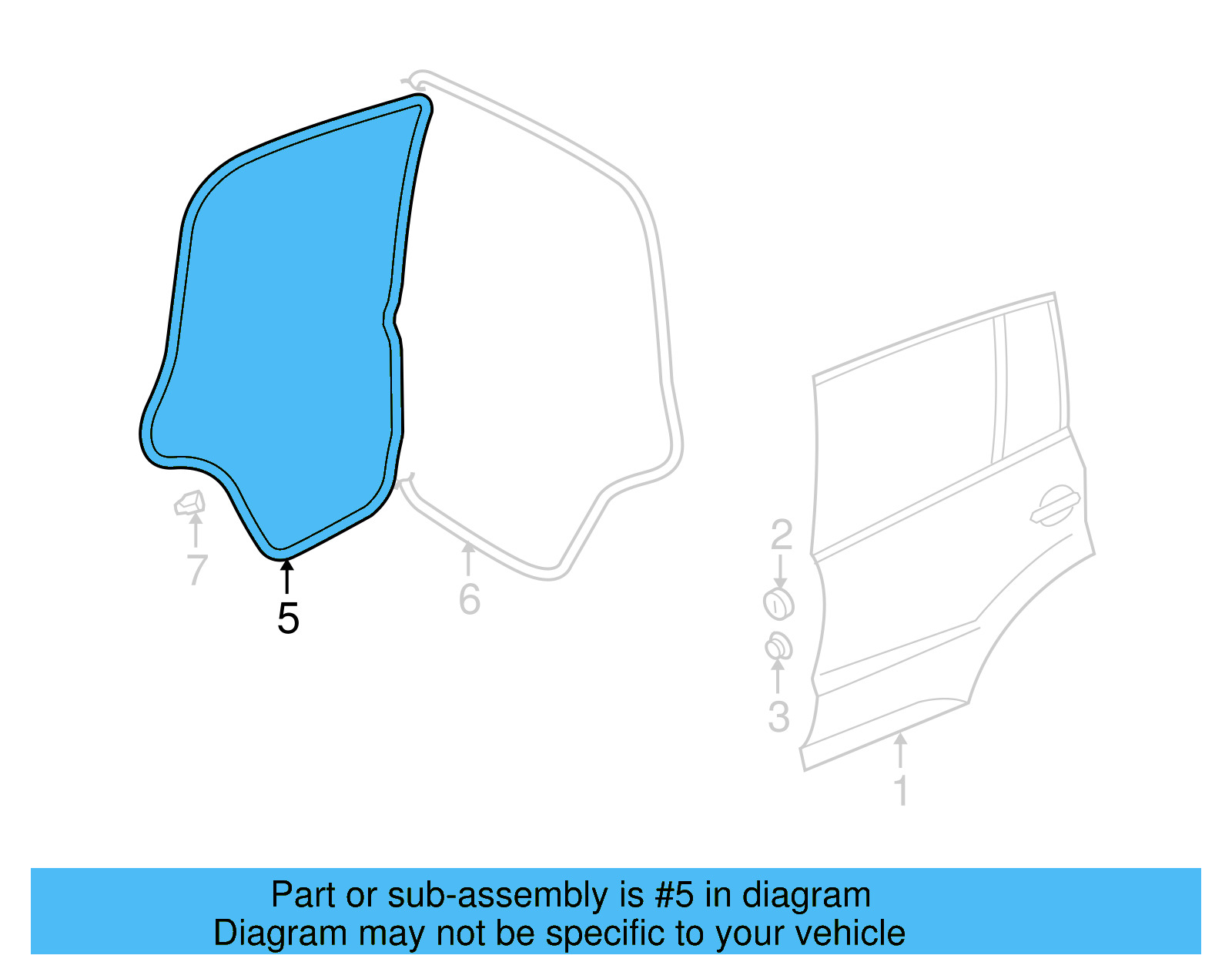 Door Weather 5N0-839-702-A-5AP - View 3