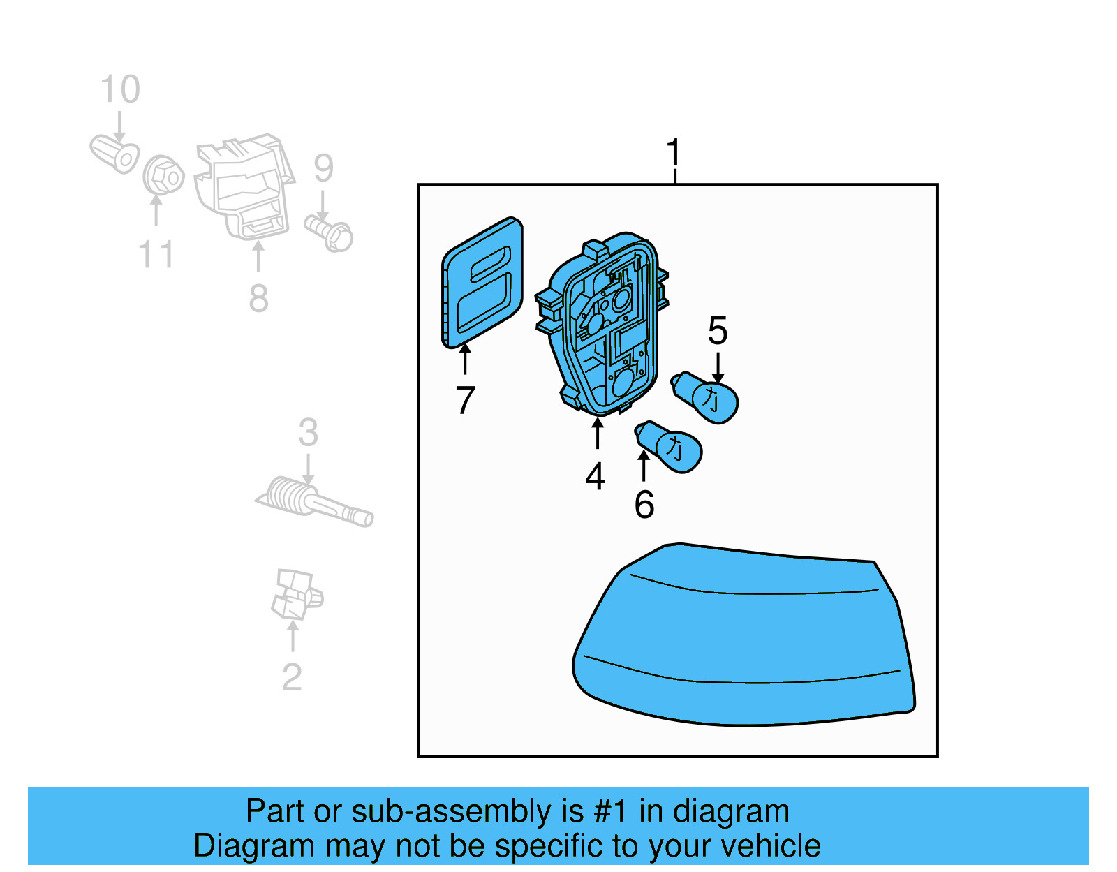 Tail Lamp Assembly 5K0-945-096-G - View 3