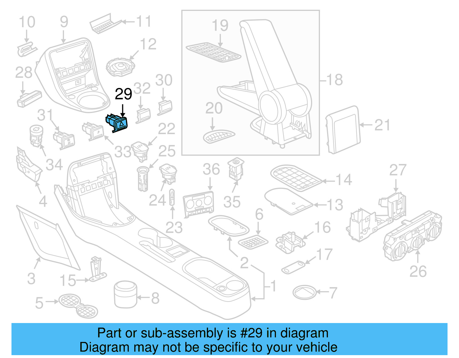 Hazard Switch 5C5-953-509-B-ICX - View 2