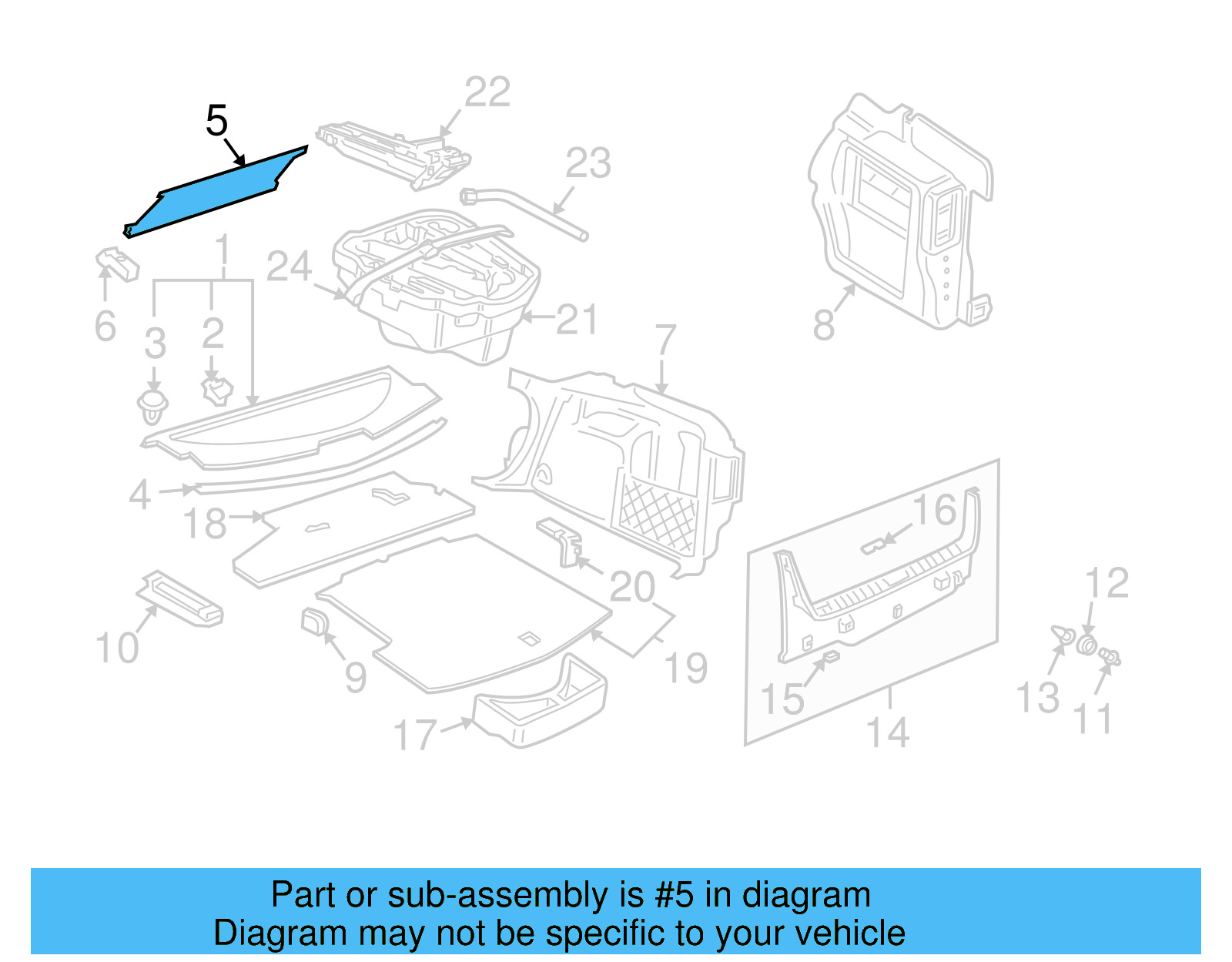 Back Glass Sunshade 1J5-861-313-7EJ - View 7