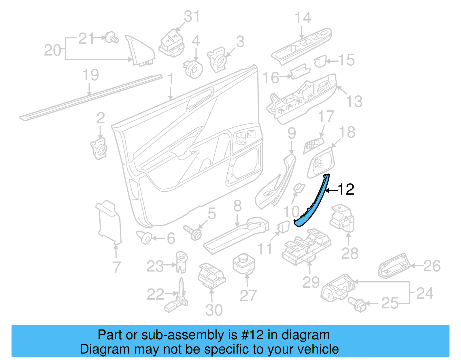 Pull Handle Cover 3C1-867-172-A-1QB - View 2