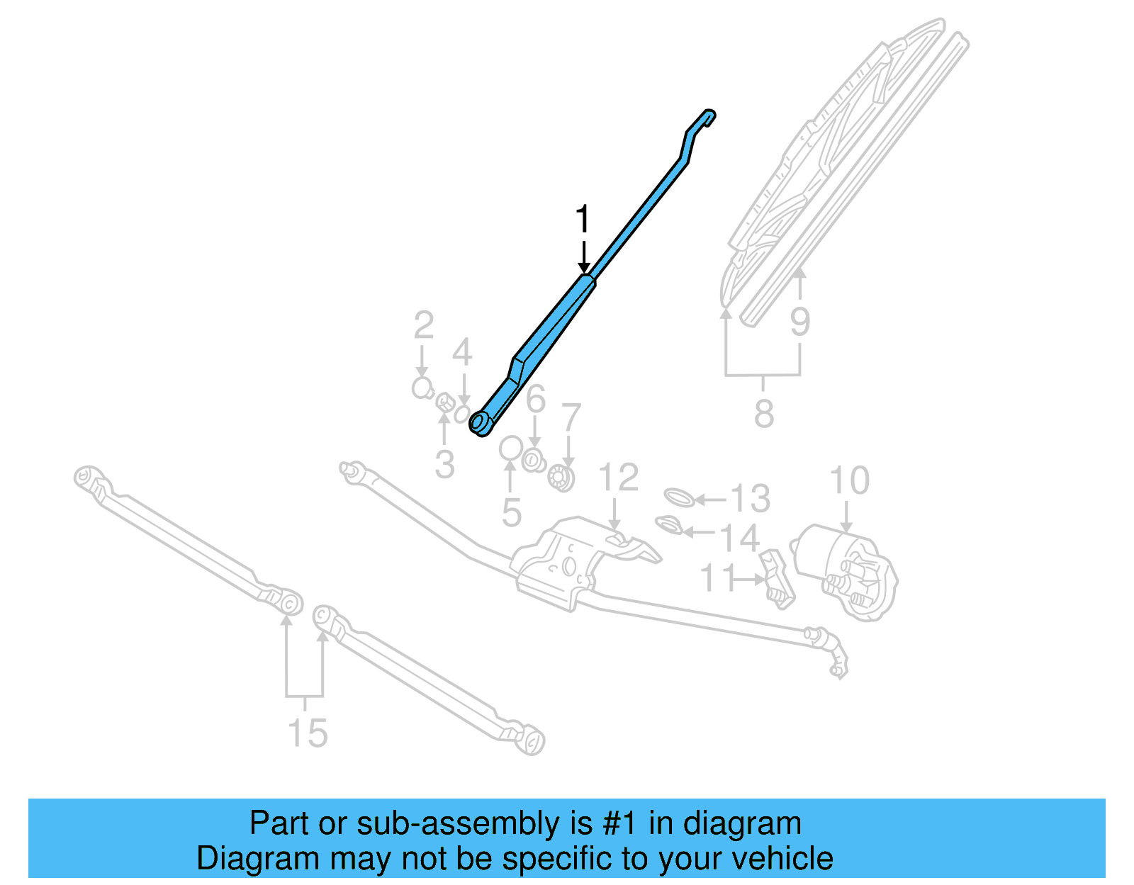 Wiper Arm 701-955-409-A - View 2
