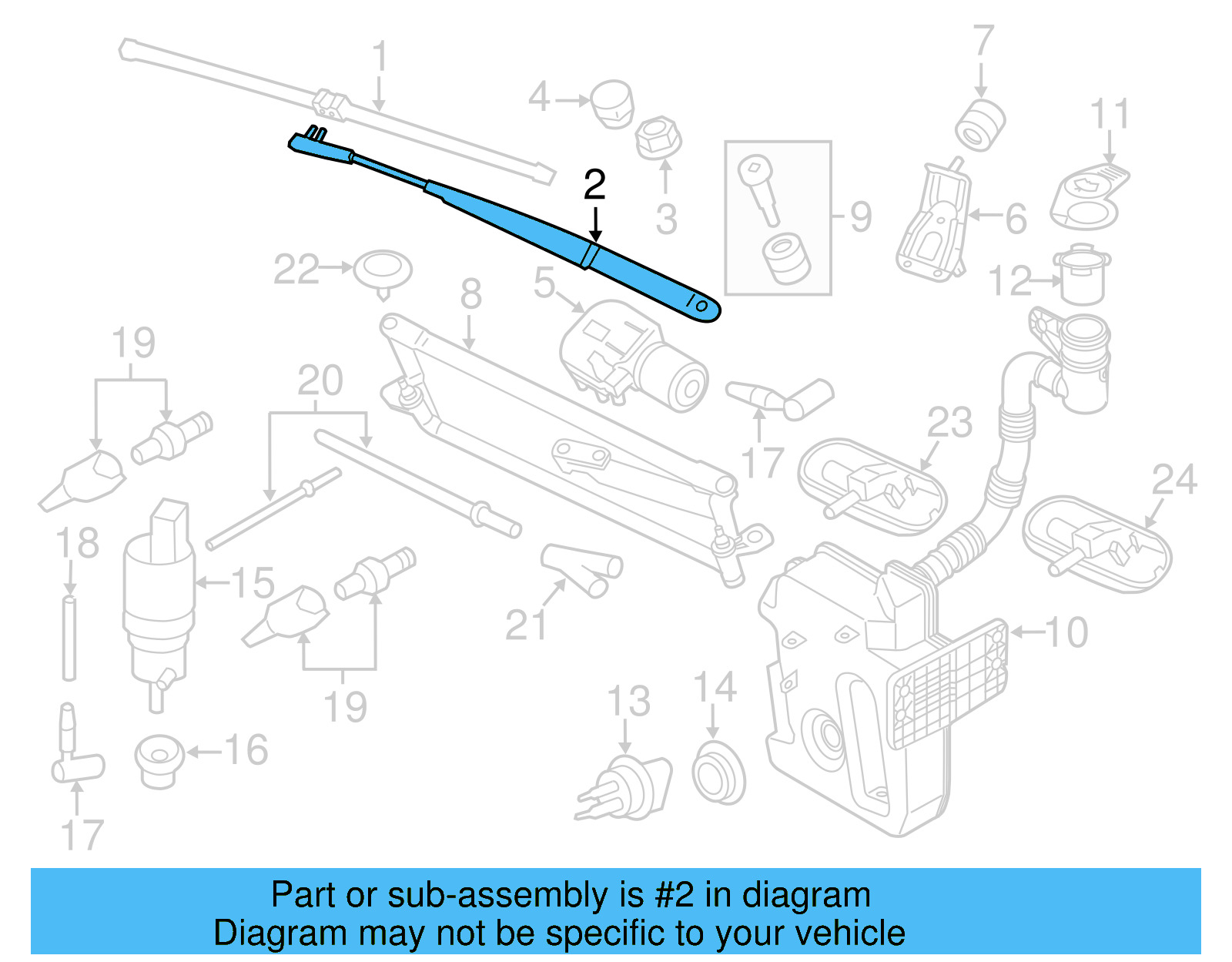 Wiper Arm 5C7-955-409-B - View 7