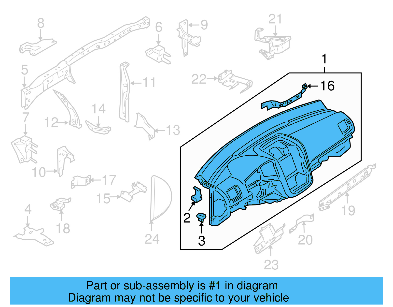 Instrument Panel 5K1-857-001-B-81X - View 13