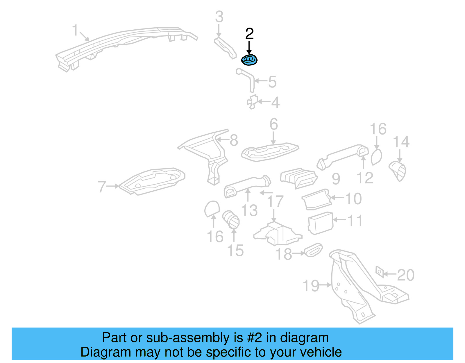 Defogger Grille 1C0-819-705-01C - View 4