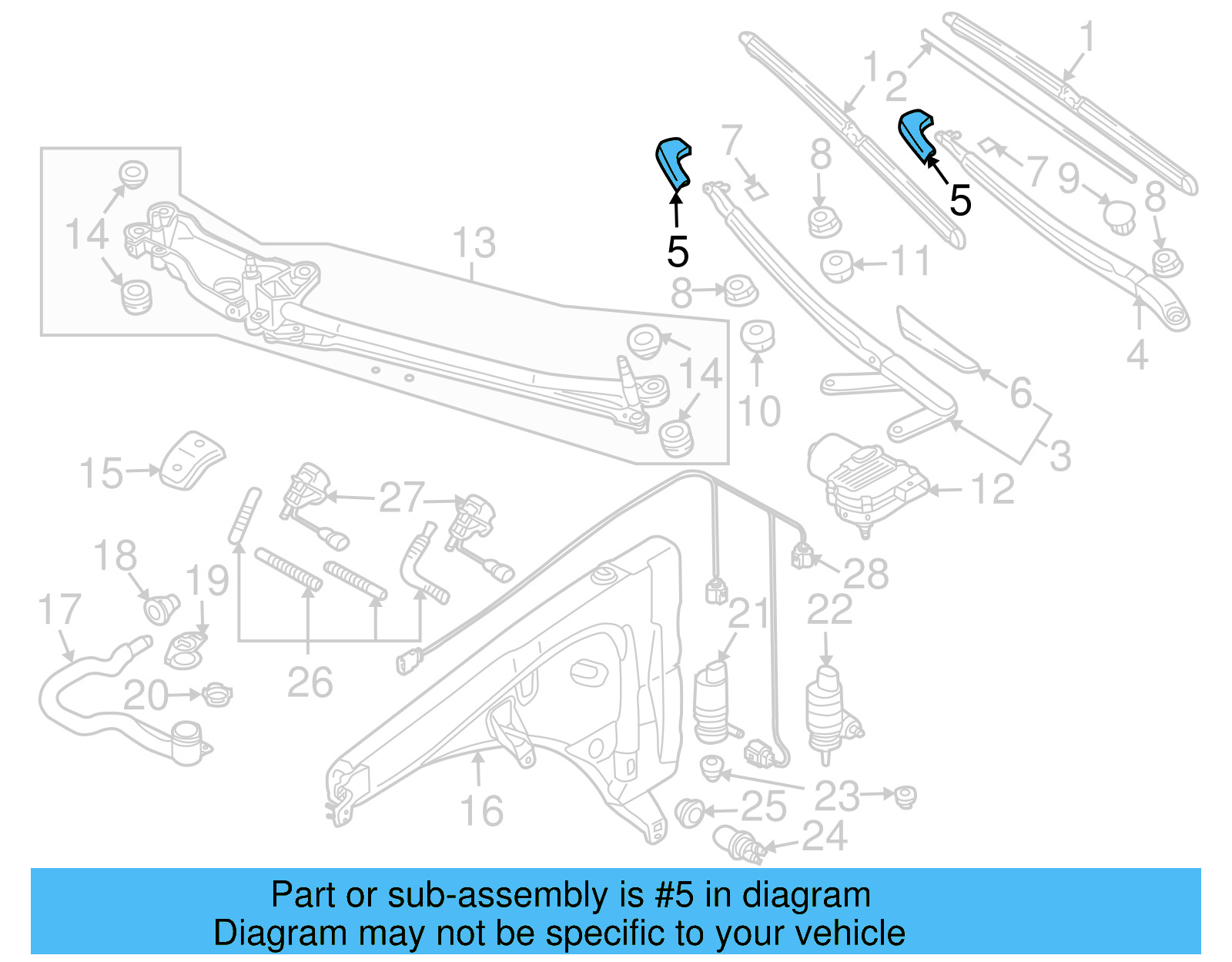 Wiper Arm Cap 7L0-955-235-B - View 4