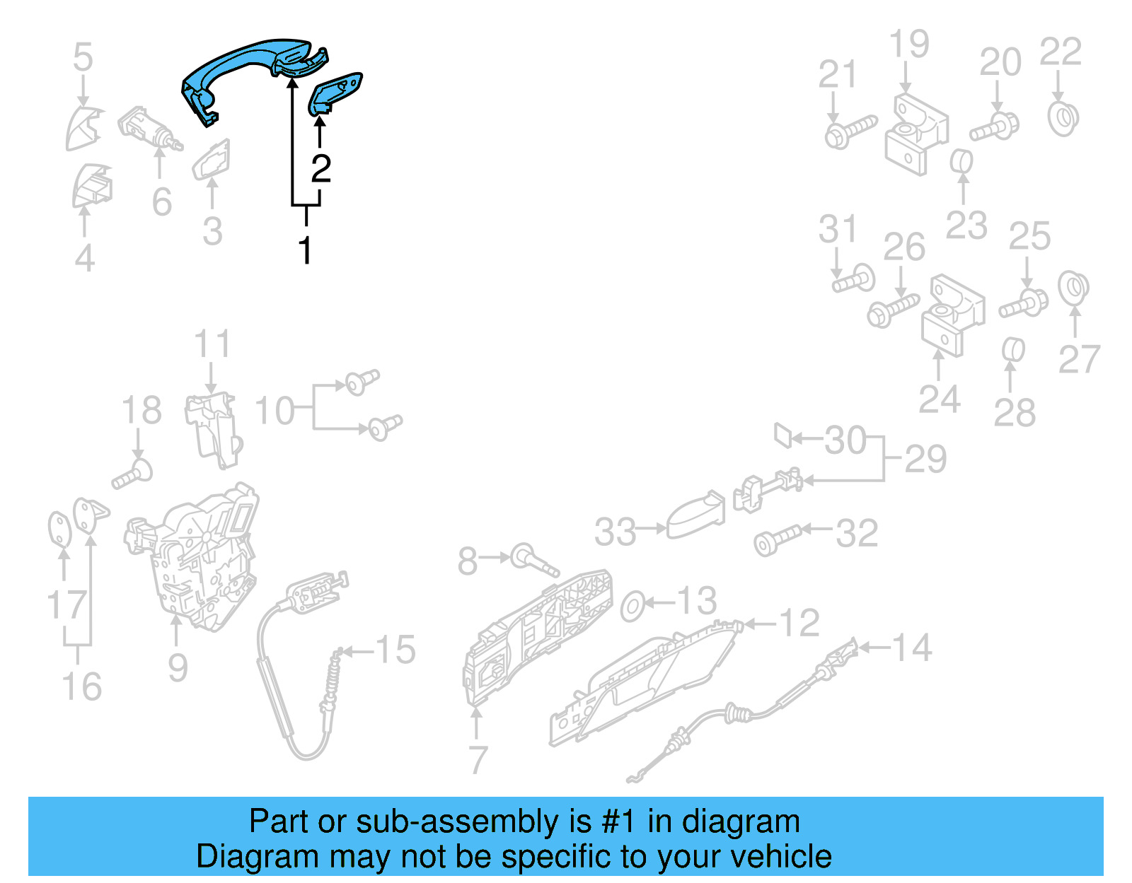 Handle, Outside 5GM-837-206-B-GRU
