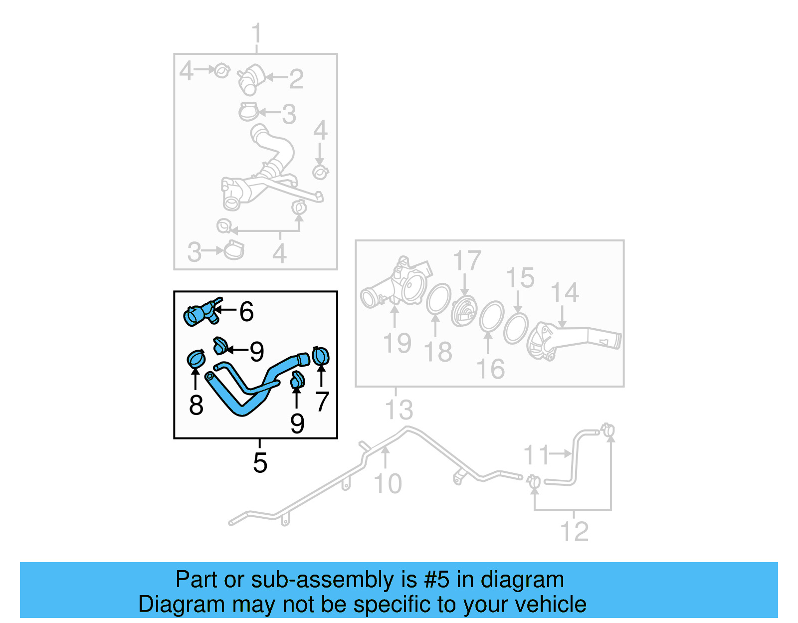 Water Hose Assembly 1C0-122-157-AL - View 2