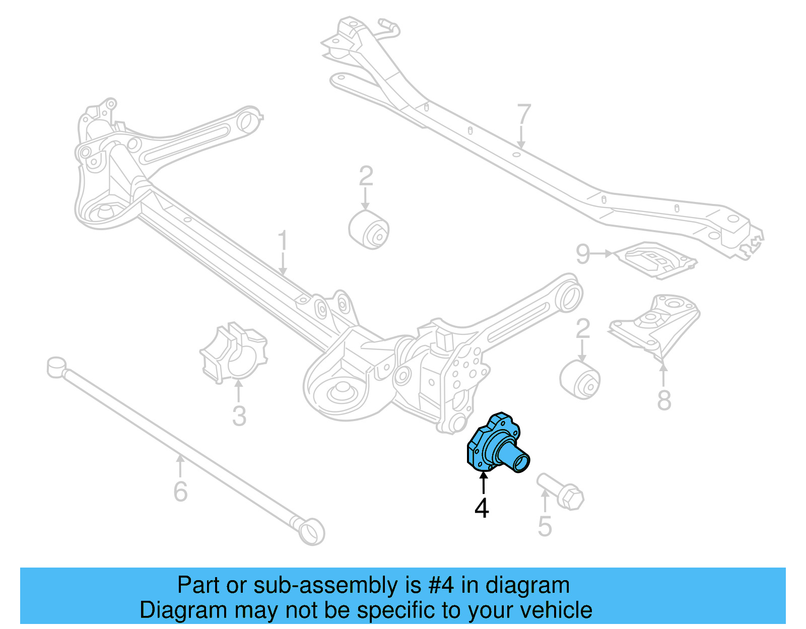 Stub Axle 5C0-501-117-B - View 5