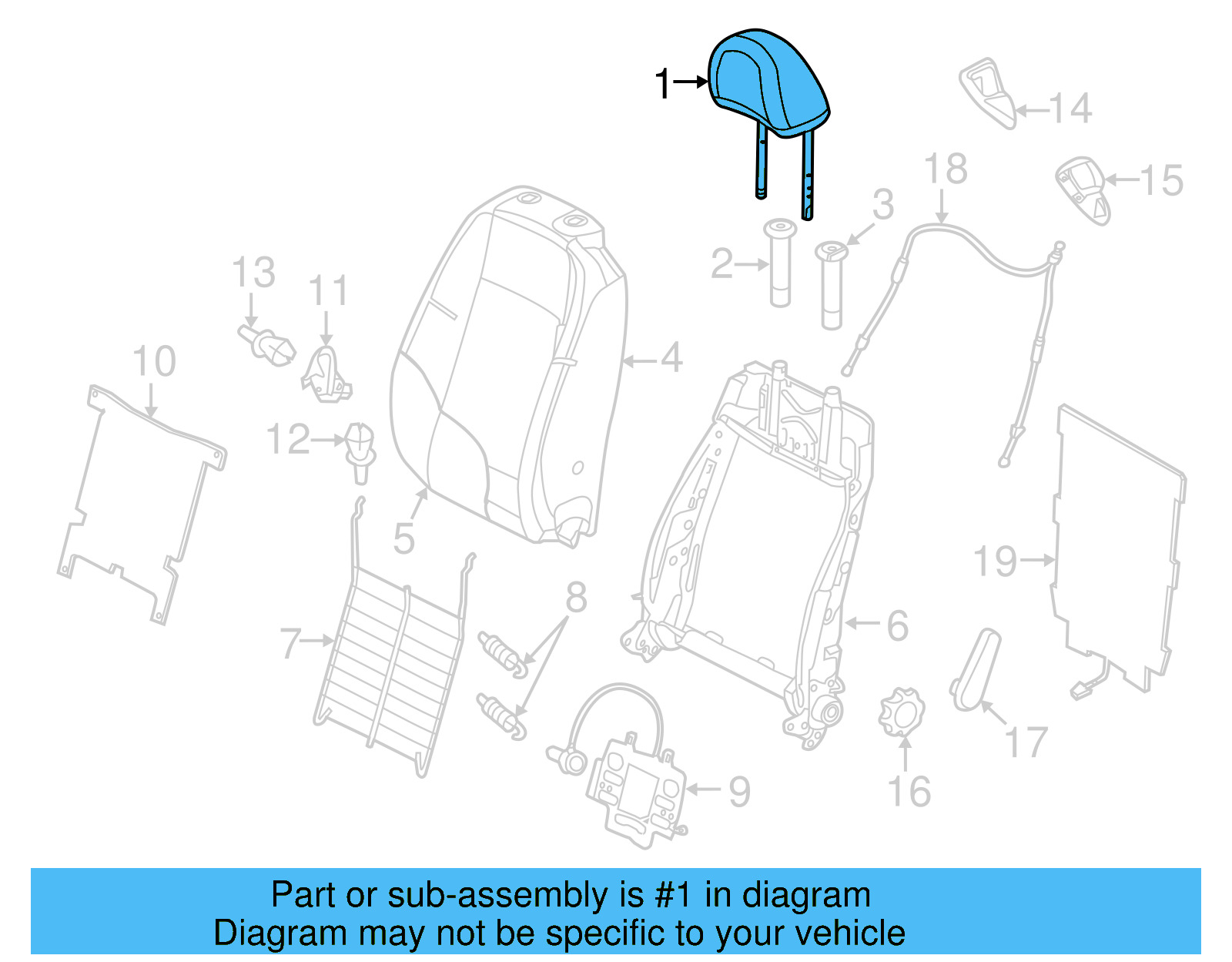 Headrest 5C5-881-901-J-IHX - View 2