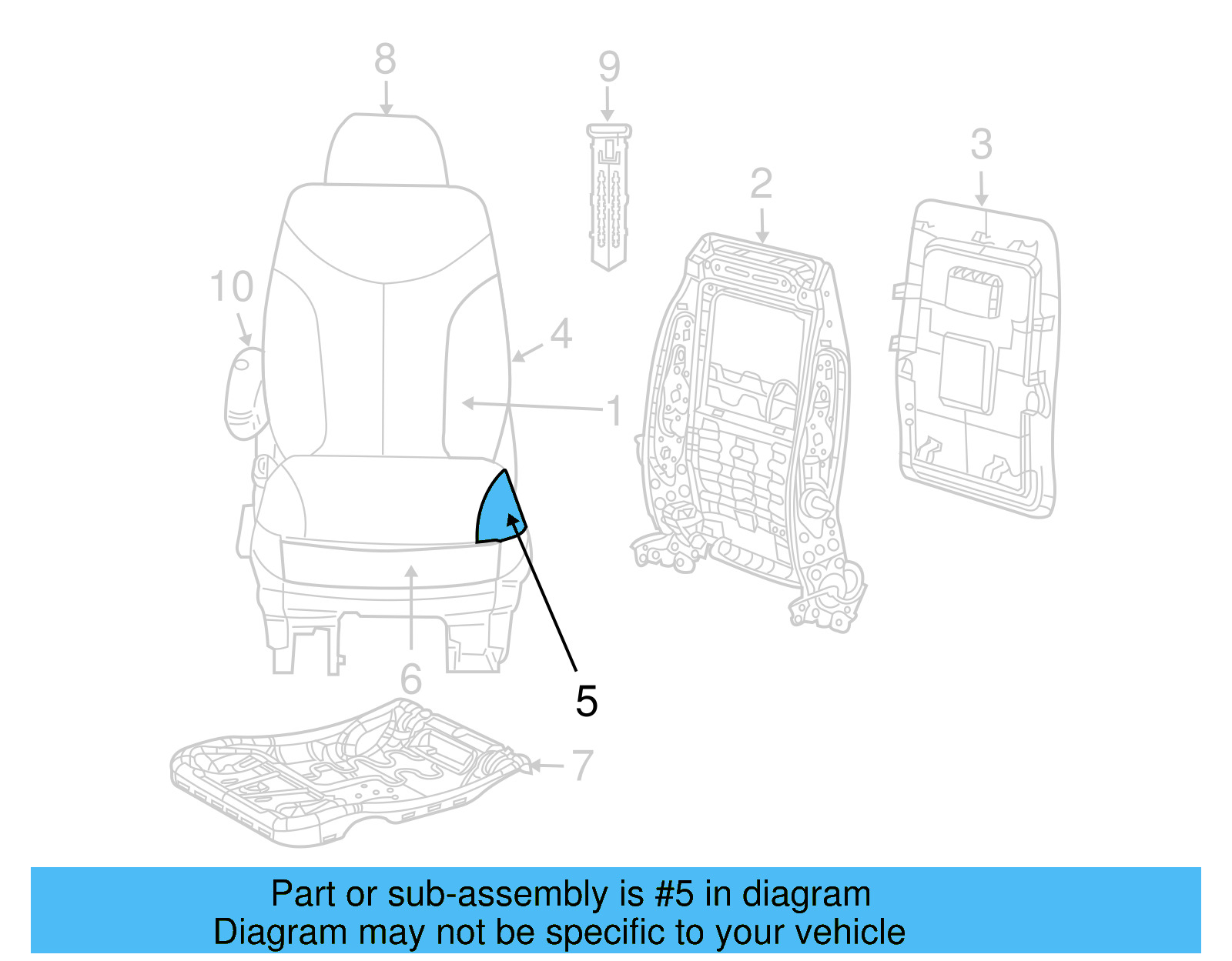 Seat Cover 7B0-881-406-A-DE5 - View 10