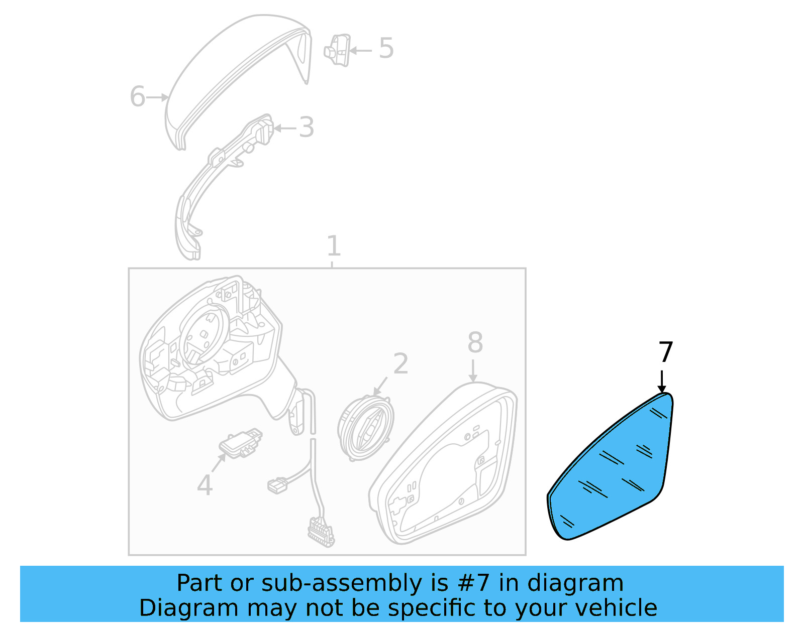 Mirror Glass 11B-857-522-A - View 4