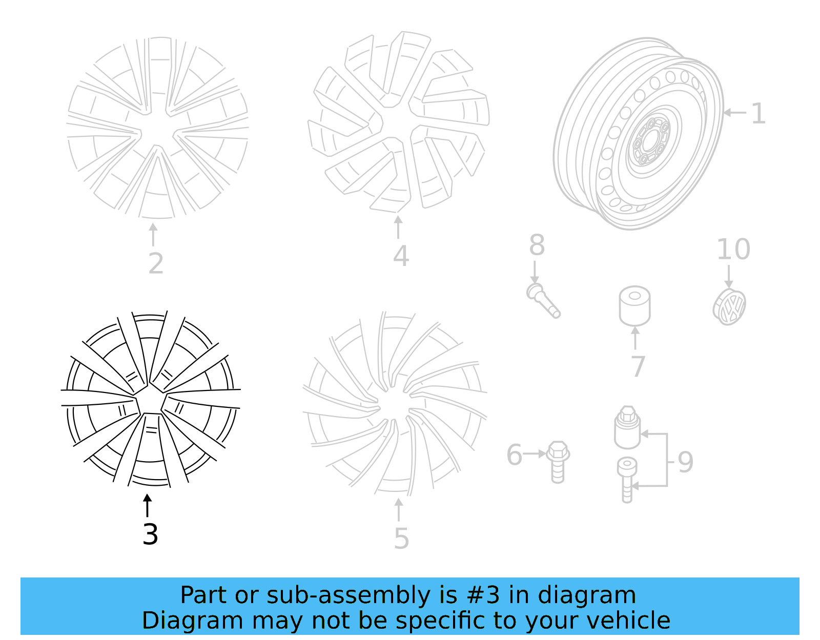 Wheel 3G8-601-025-G-DM9 - View 6