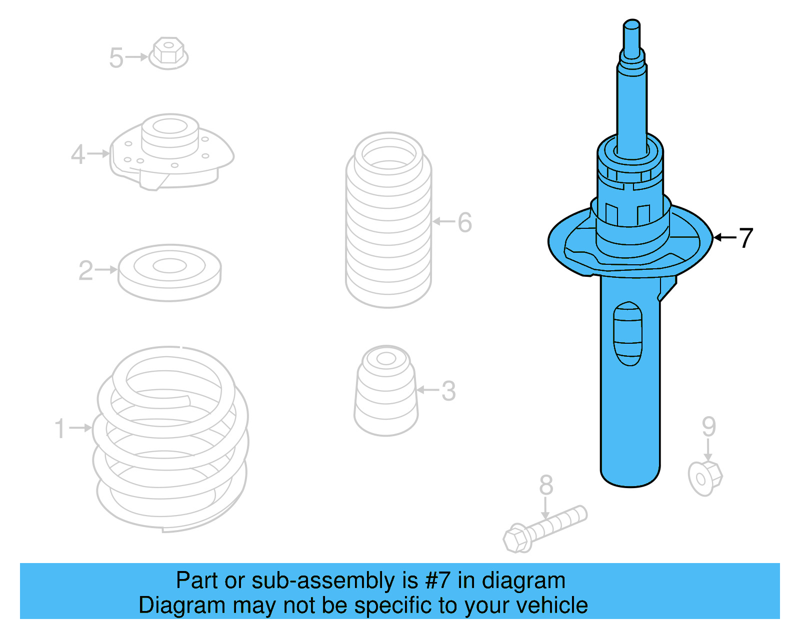 Suspension Strut 5C0-413-031-AH - View 7