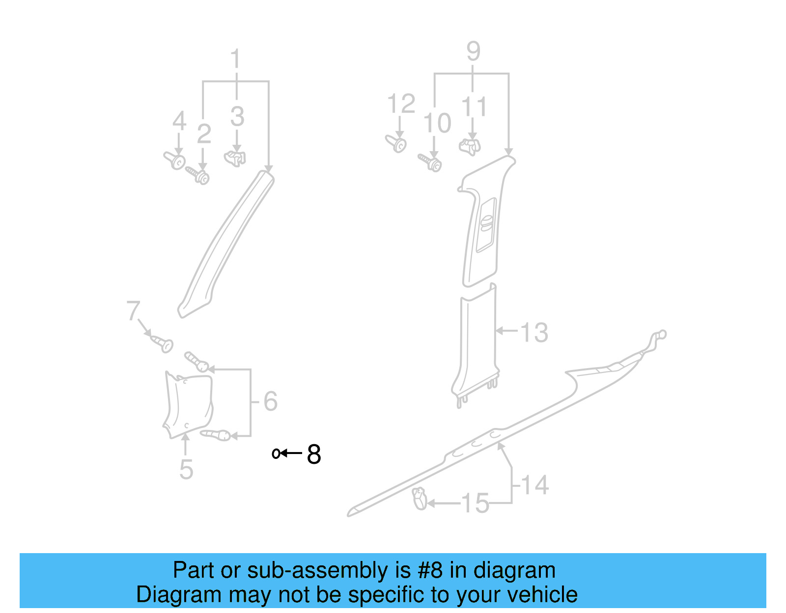 Kick Panel Trim Cap 3B0-864-509-A-B41 - View 13