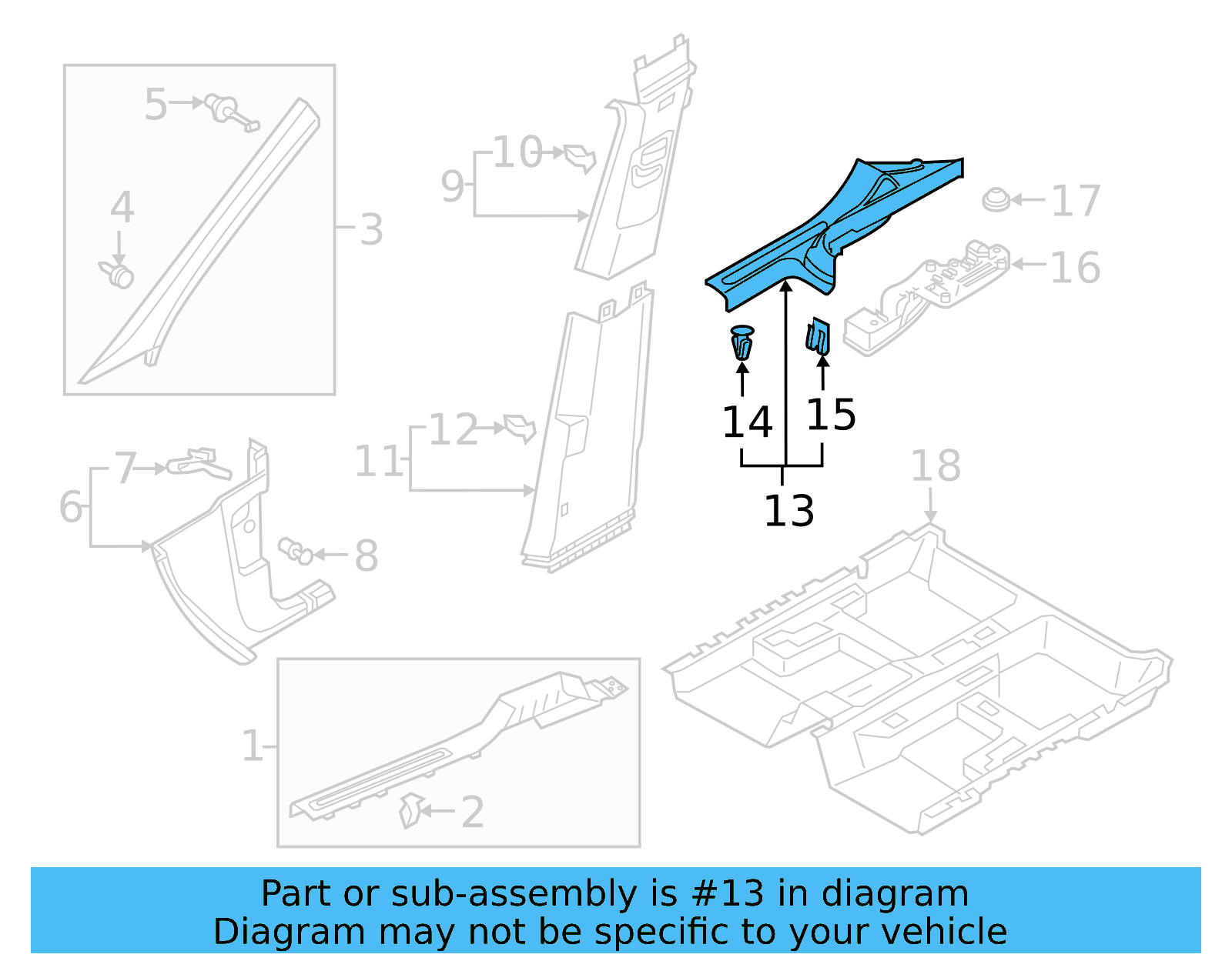 Rear Trim 5NL-863-736-A-82V - View 3