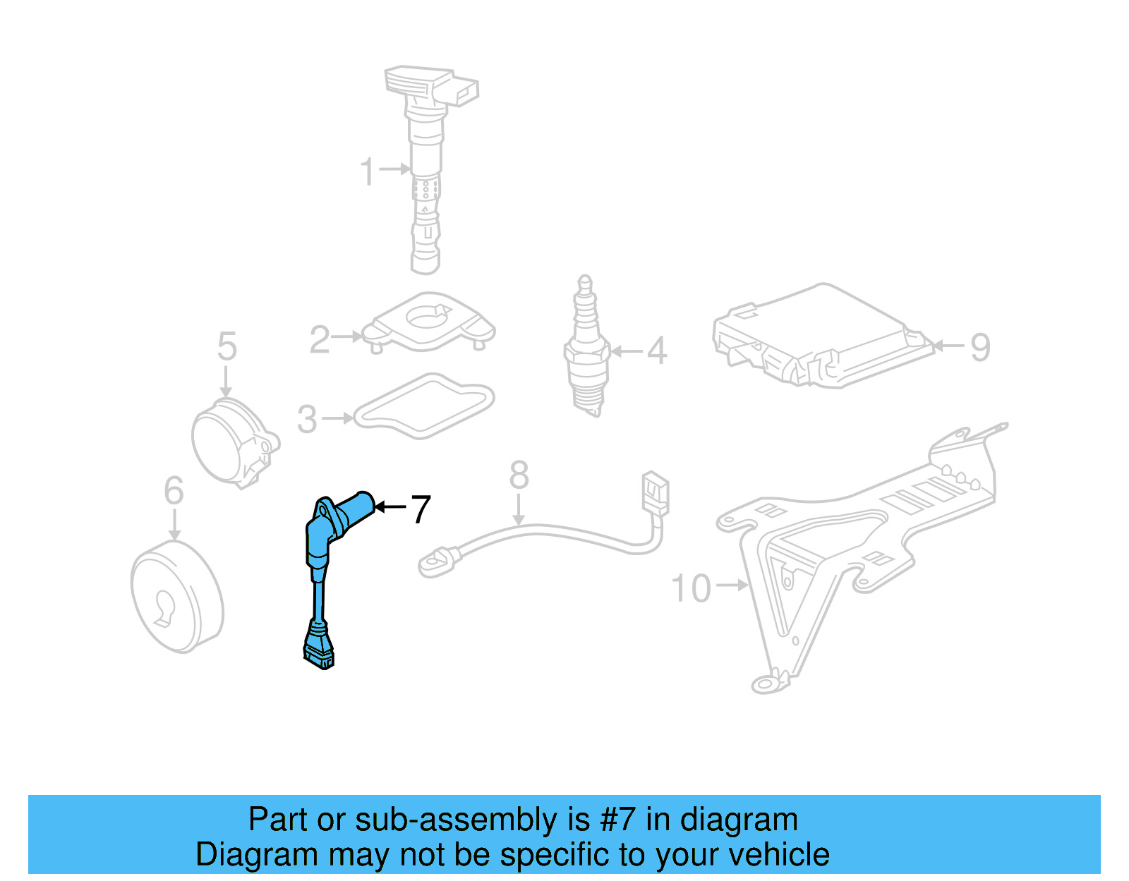 Crankshaft Sensor 077-905-381-N - View 4