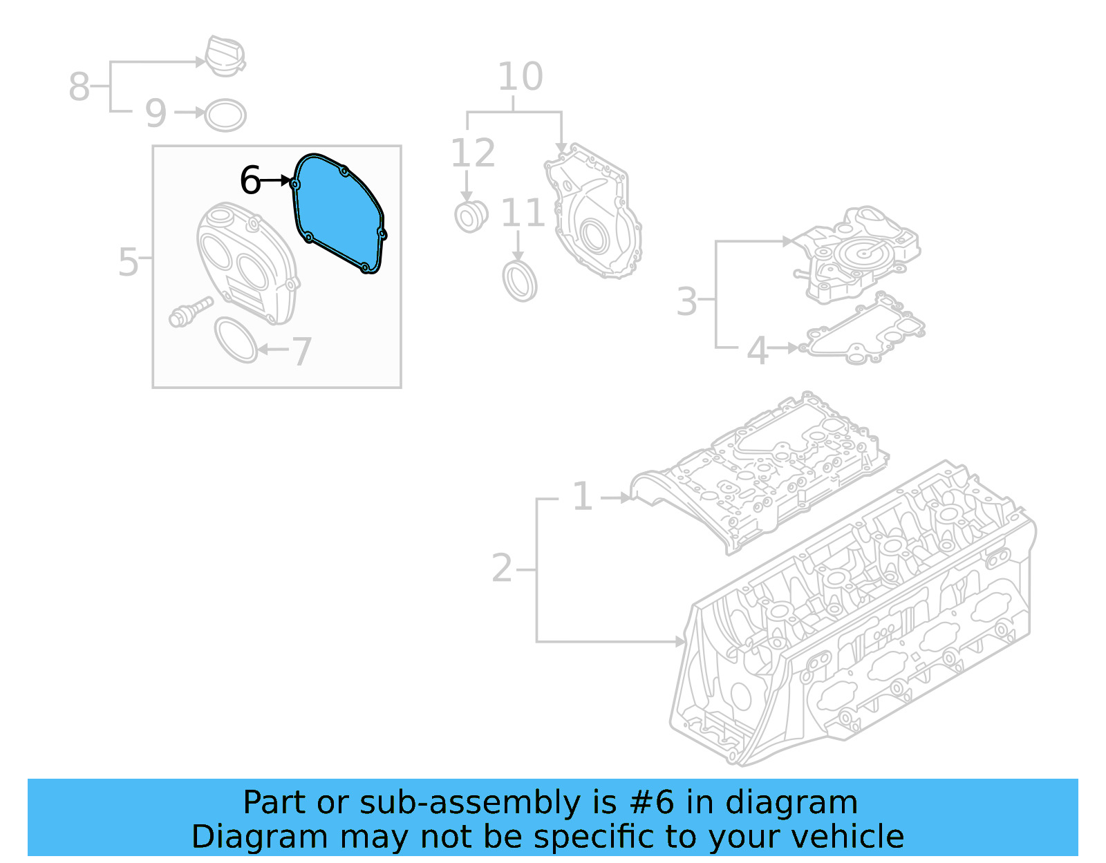 Engine Timing Cover Gasket 06Q-103-483-C - View 3