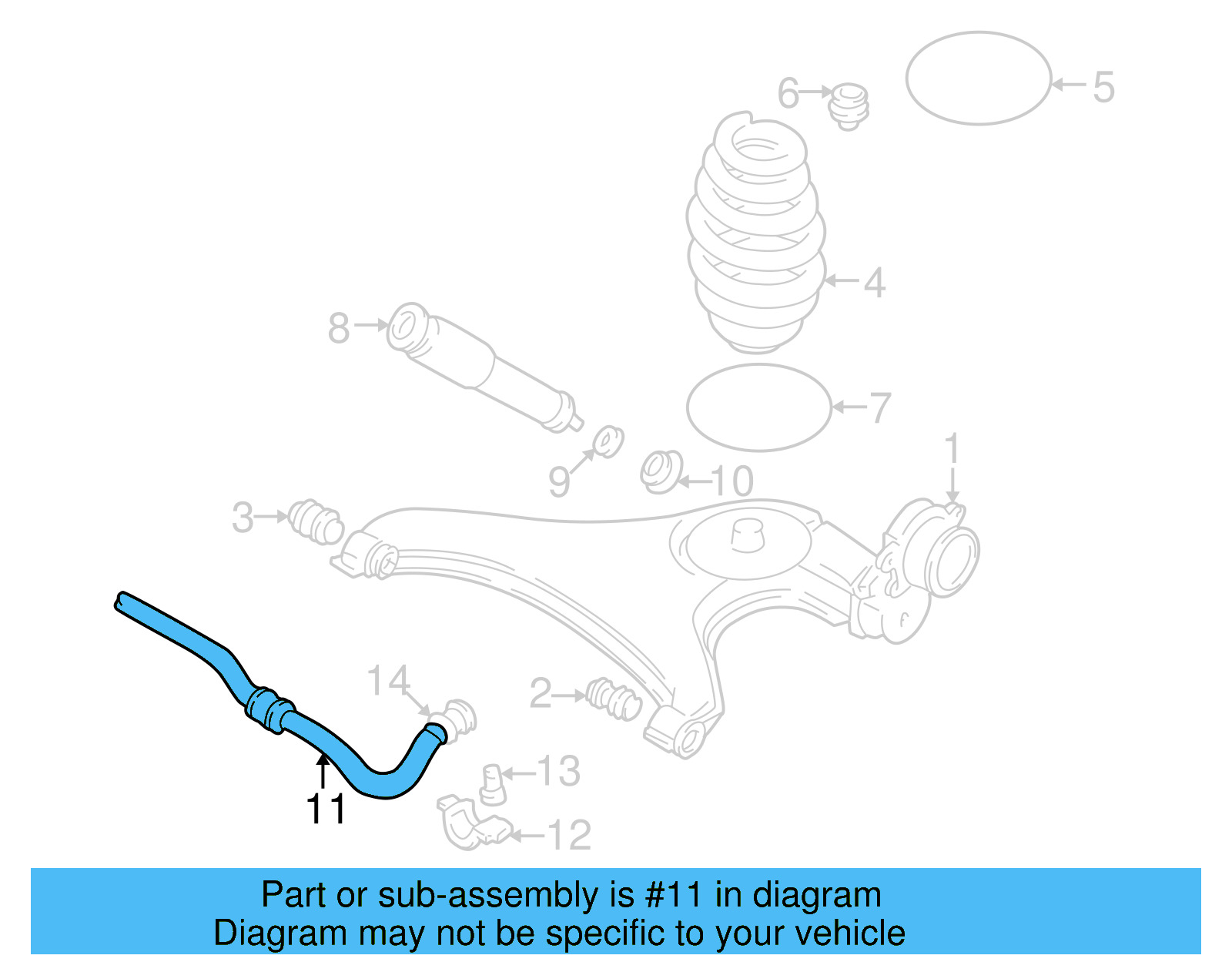 Stabilizer Bar 7D0-511-407 - View 3