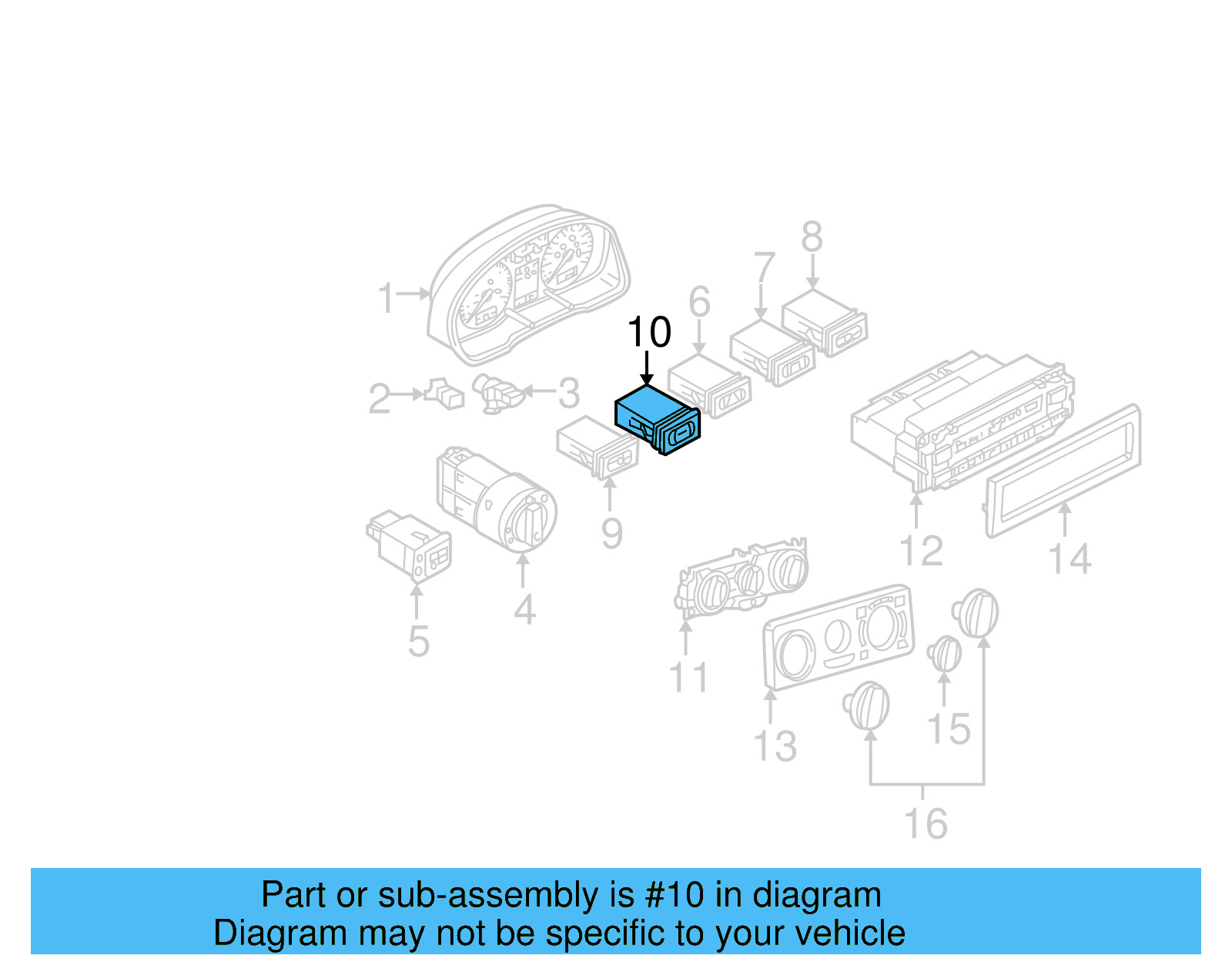 Stab Control Switch 1J0-927-134-A-01C - View 4