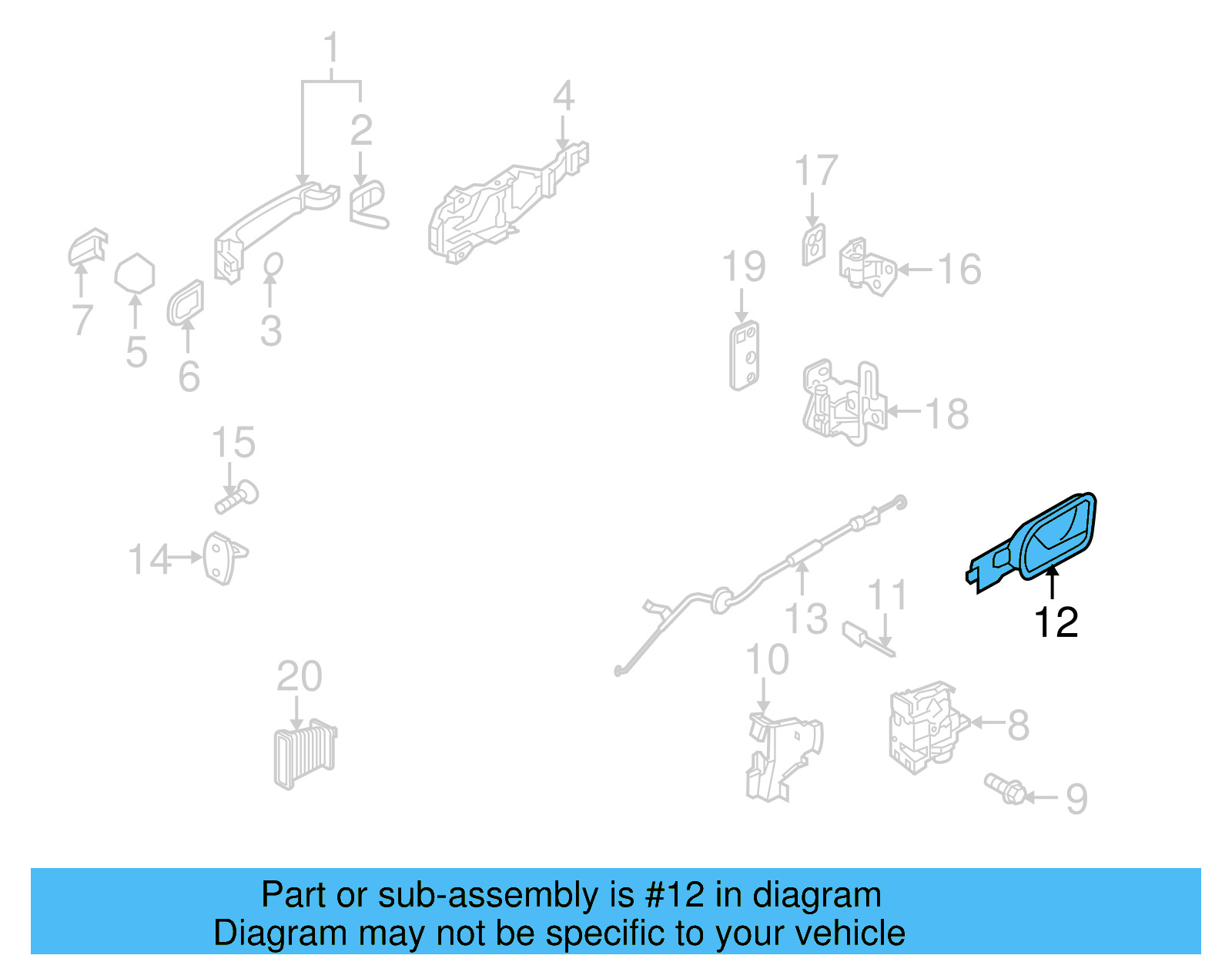 Interior Door Handle 1K2-837-114-H-UTF - View 11