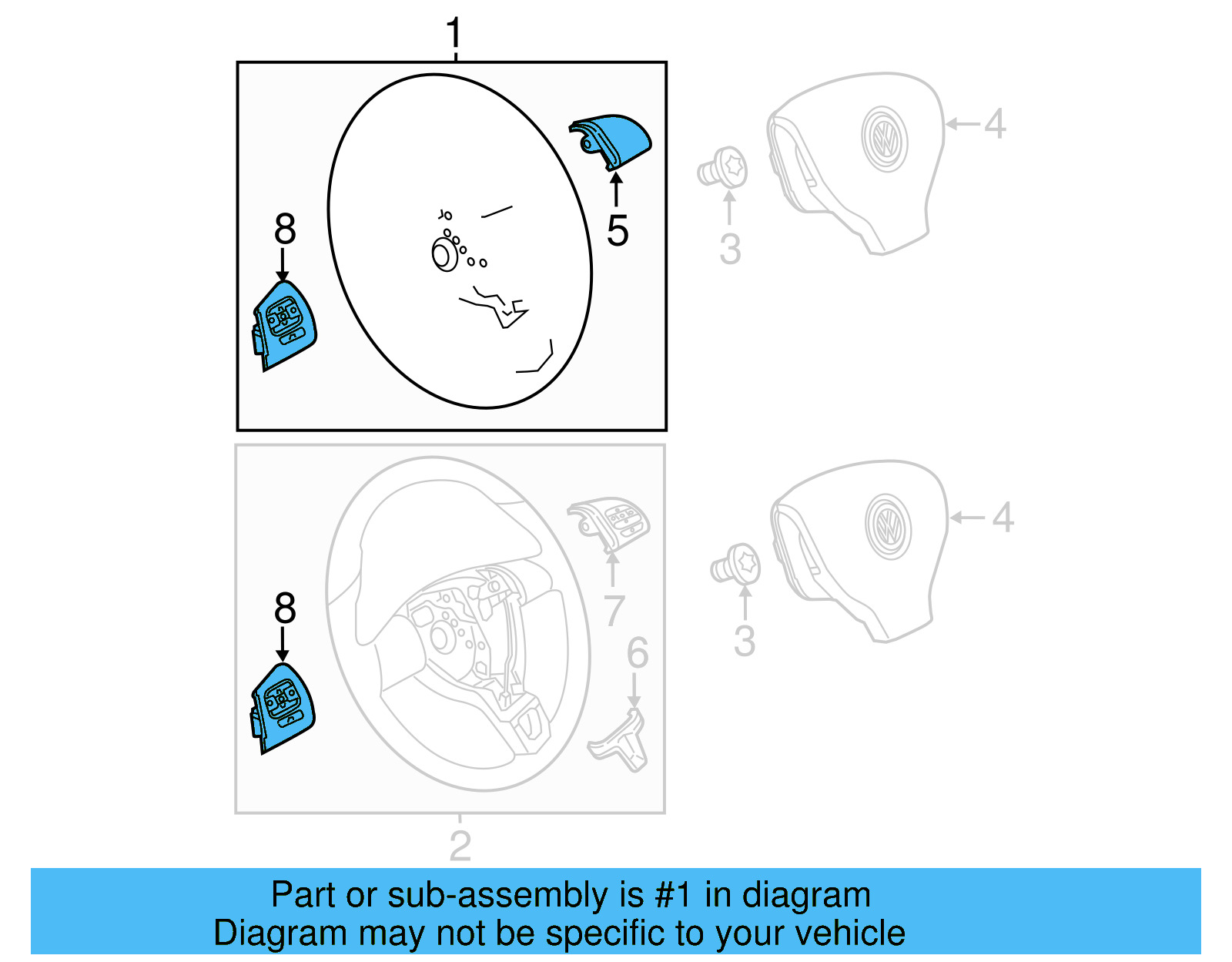 Steering Wheel 561-419-091-81U - View 5