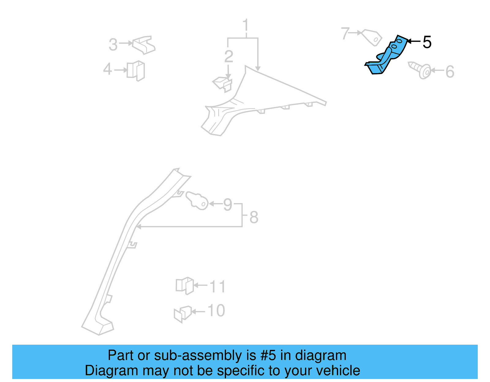 Retaining Bracket 3C8-880-616-A - View 7