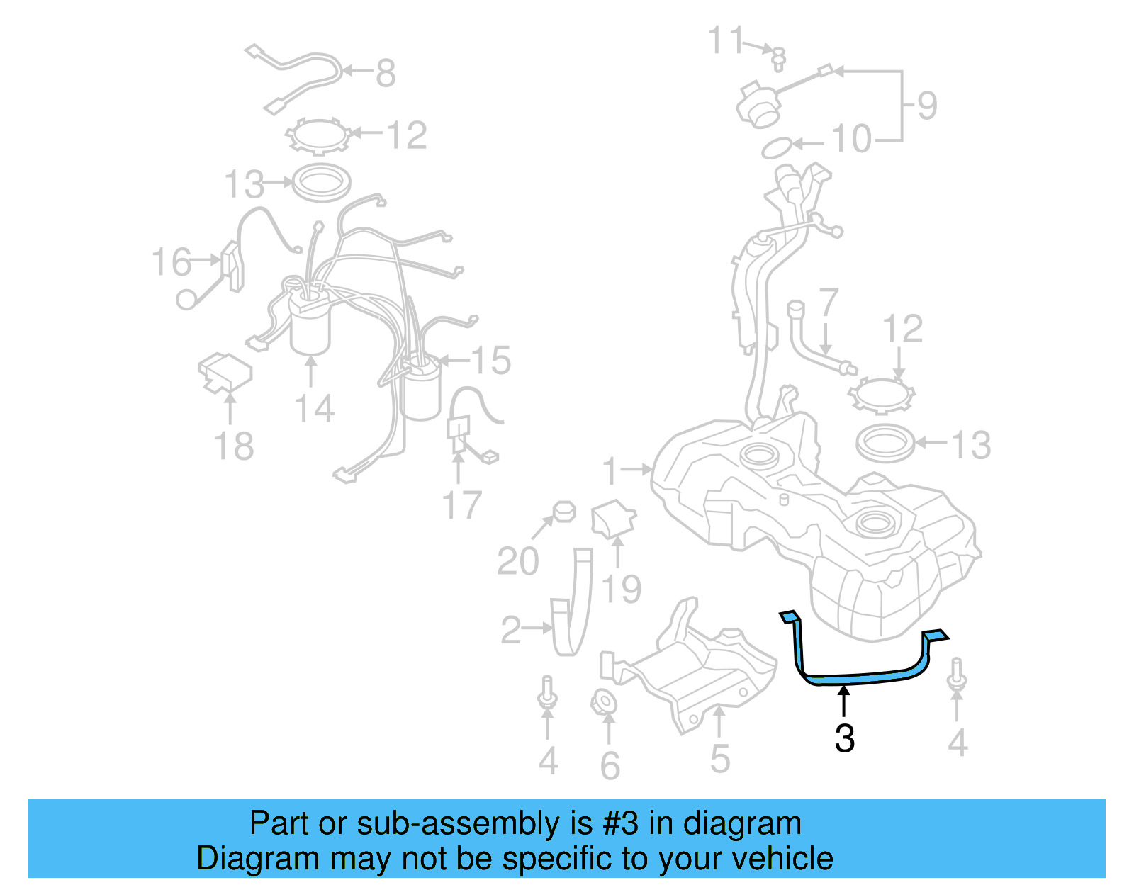 Tank Strap 5N0-201-655-A - View 4