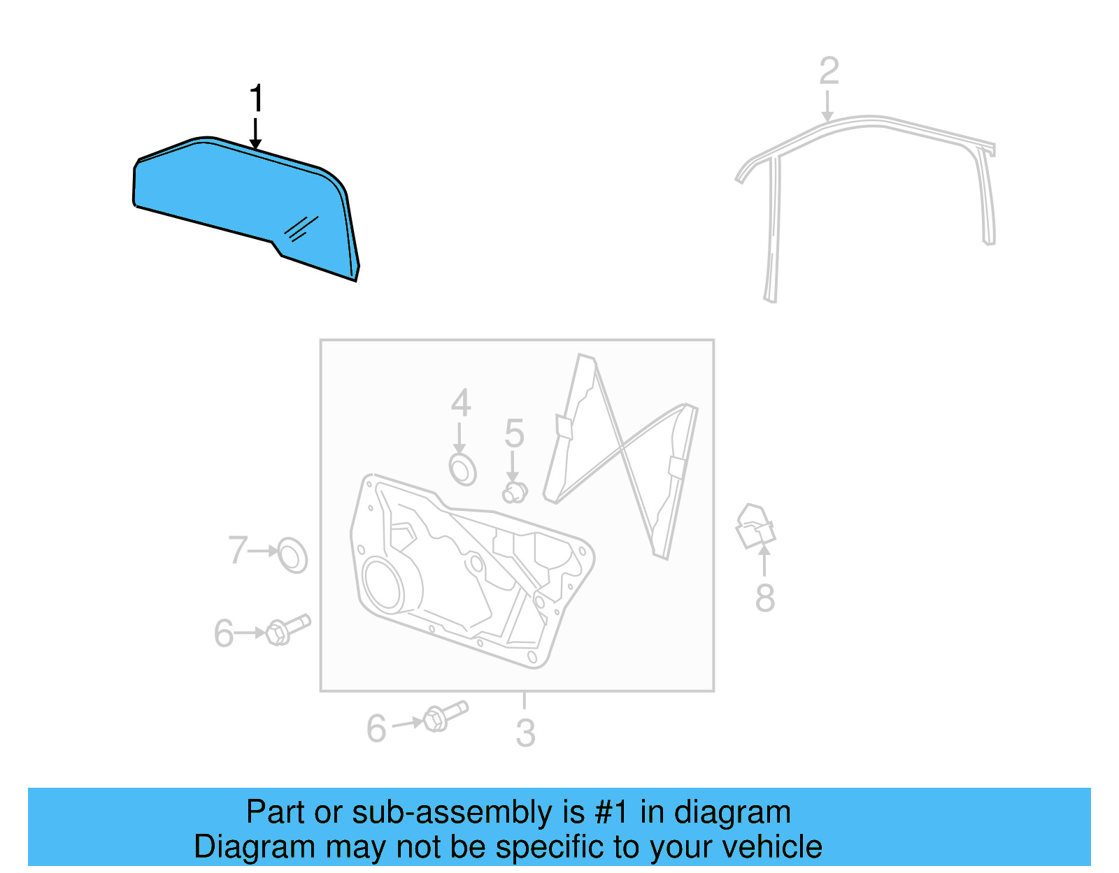 Door Glass 5N0-845-201 - View 2