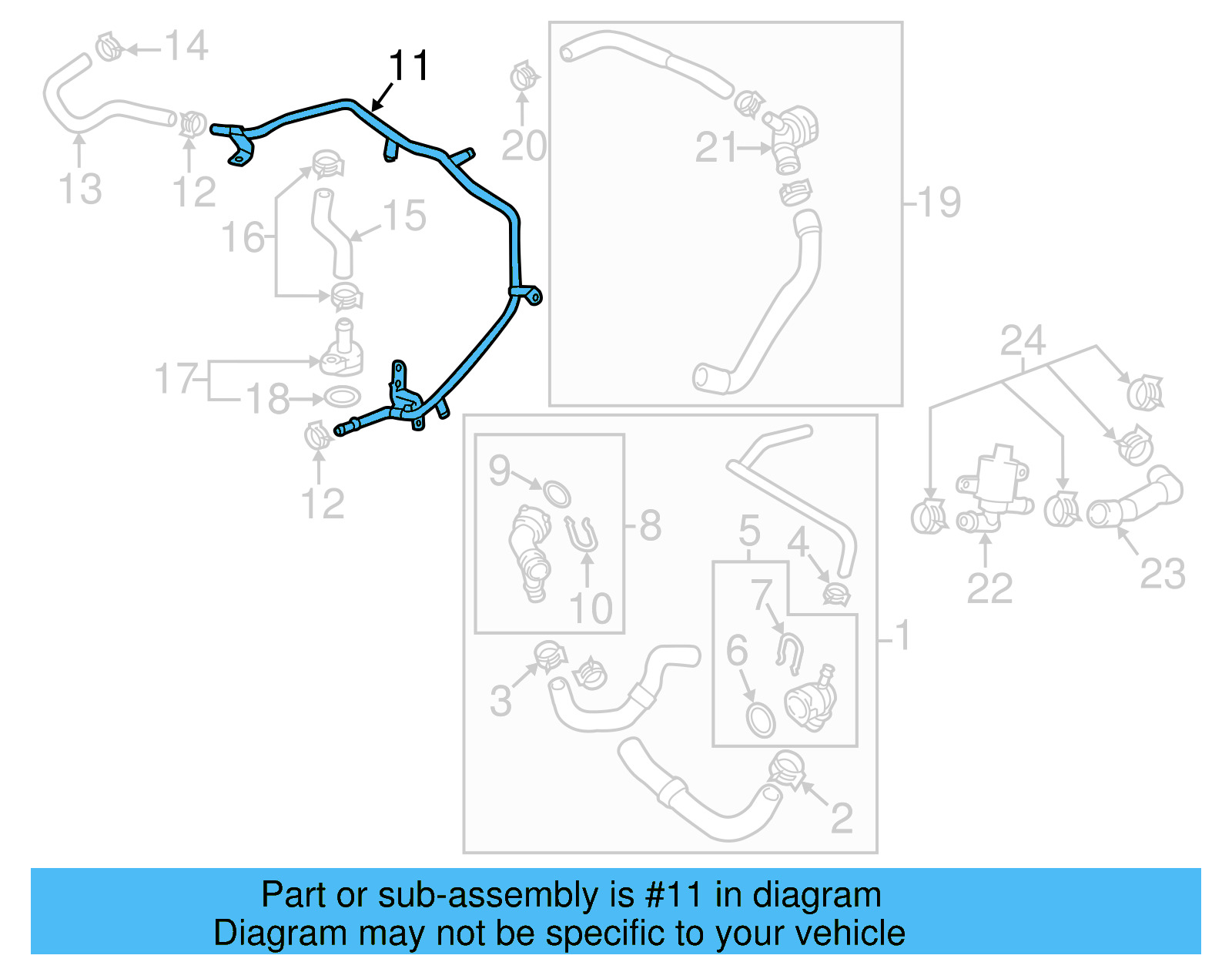 Water Return Tube 06K-121-075-BA - View 3