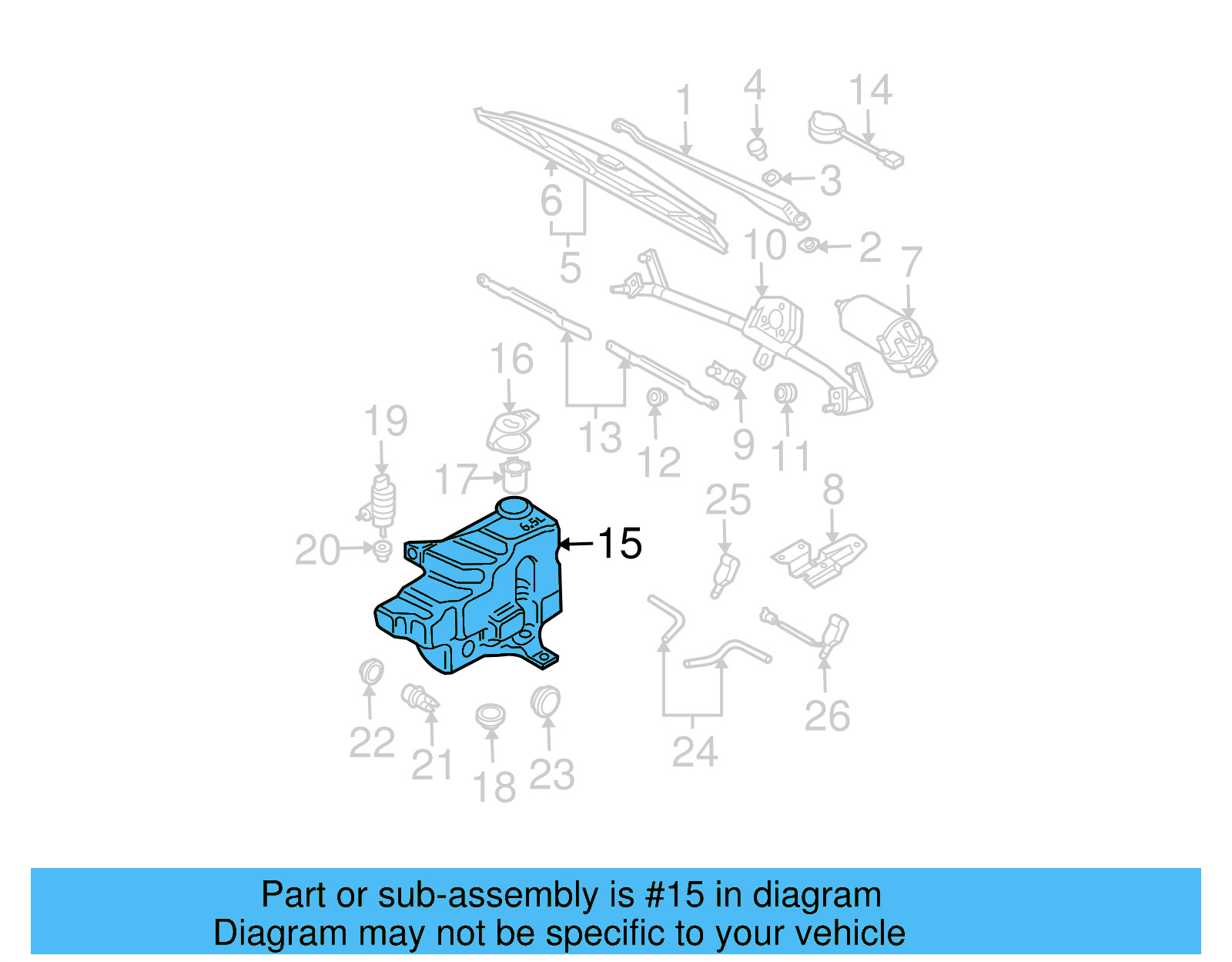 Washer Reservoir 1J0-955-453-P - View 5