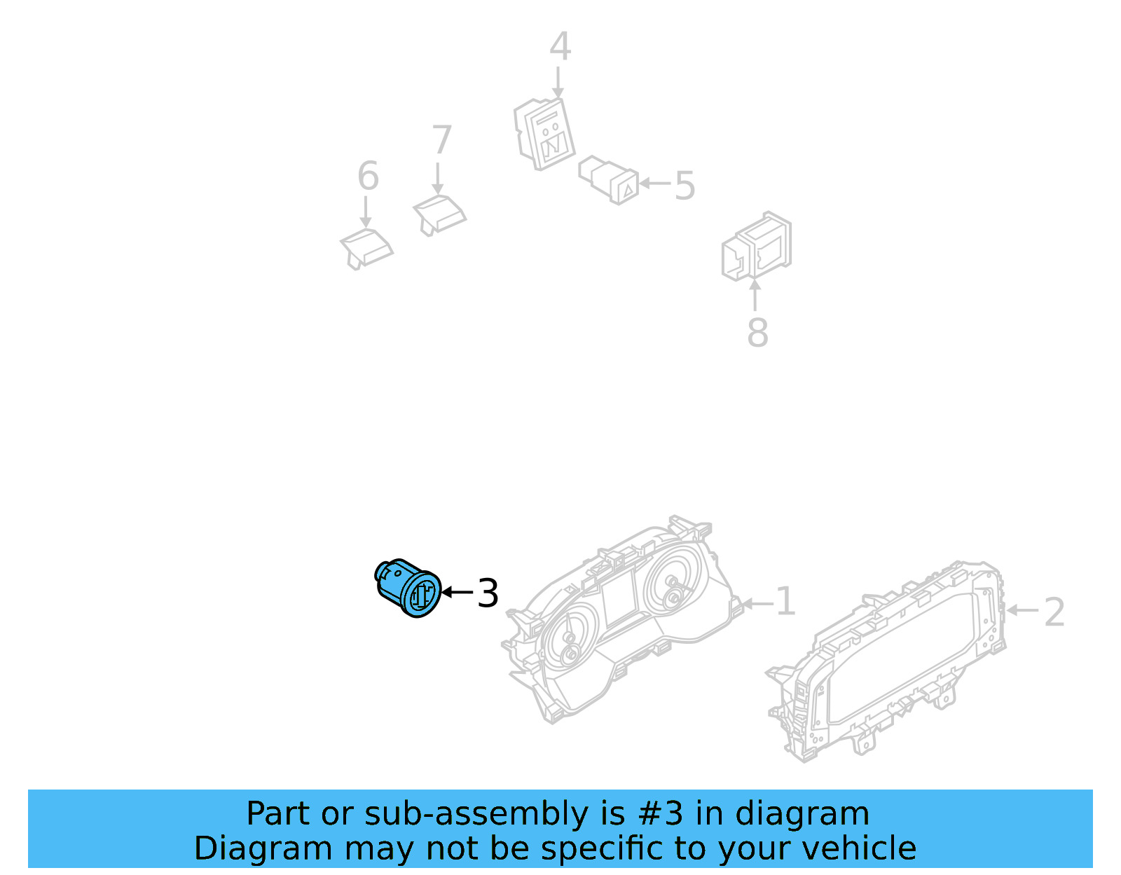 Headlamp Switch 5G1-941-431-D-WHS - View 2